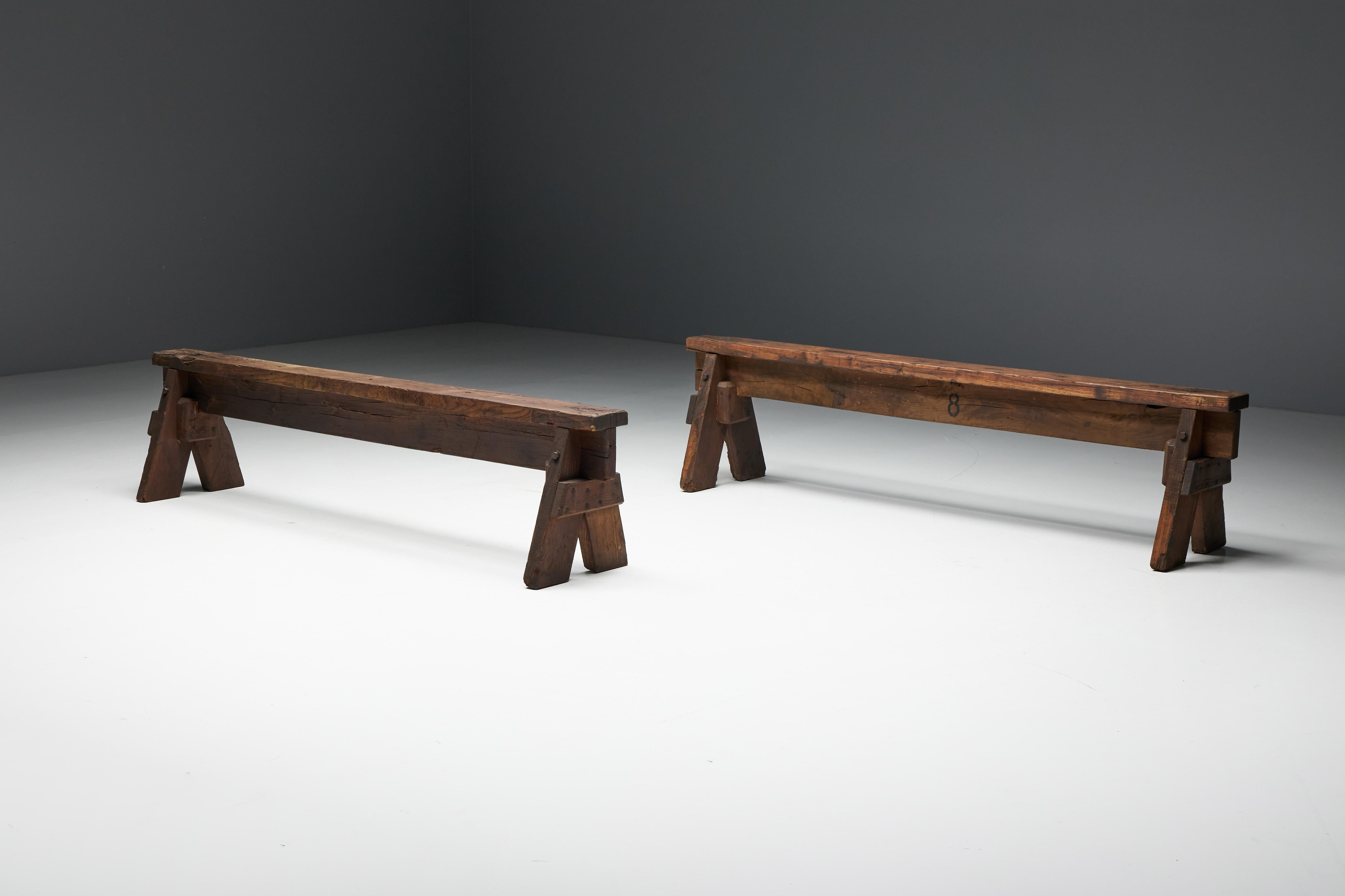 Français Bancs d'art populaire brutaliste, France, 19ème siècle en vente