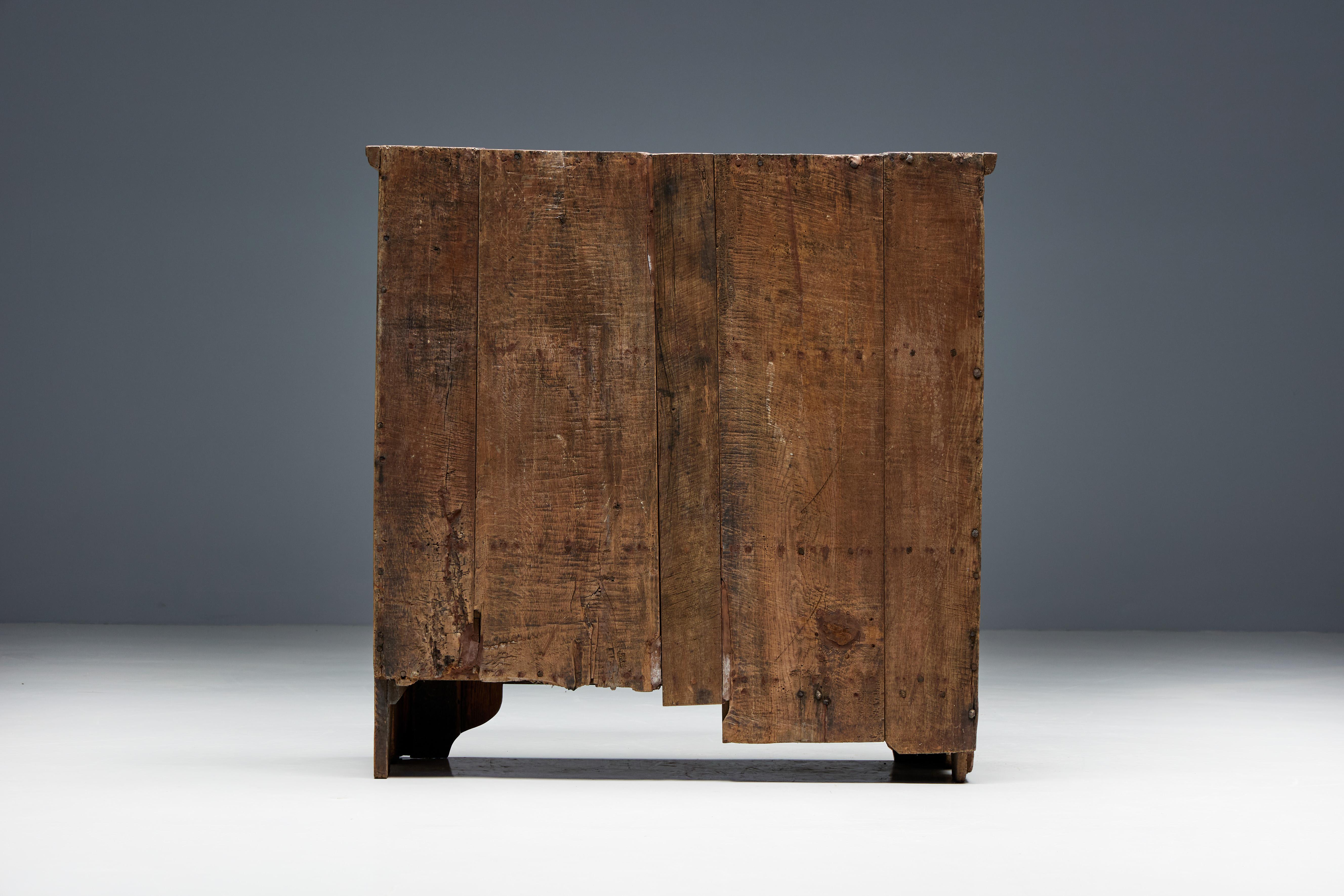 Brutalist Folk Art Cabinet, Spain, 18th Century 7