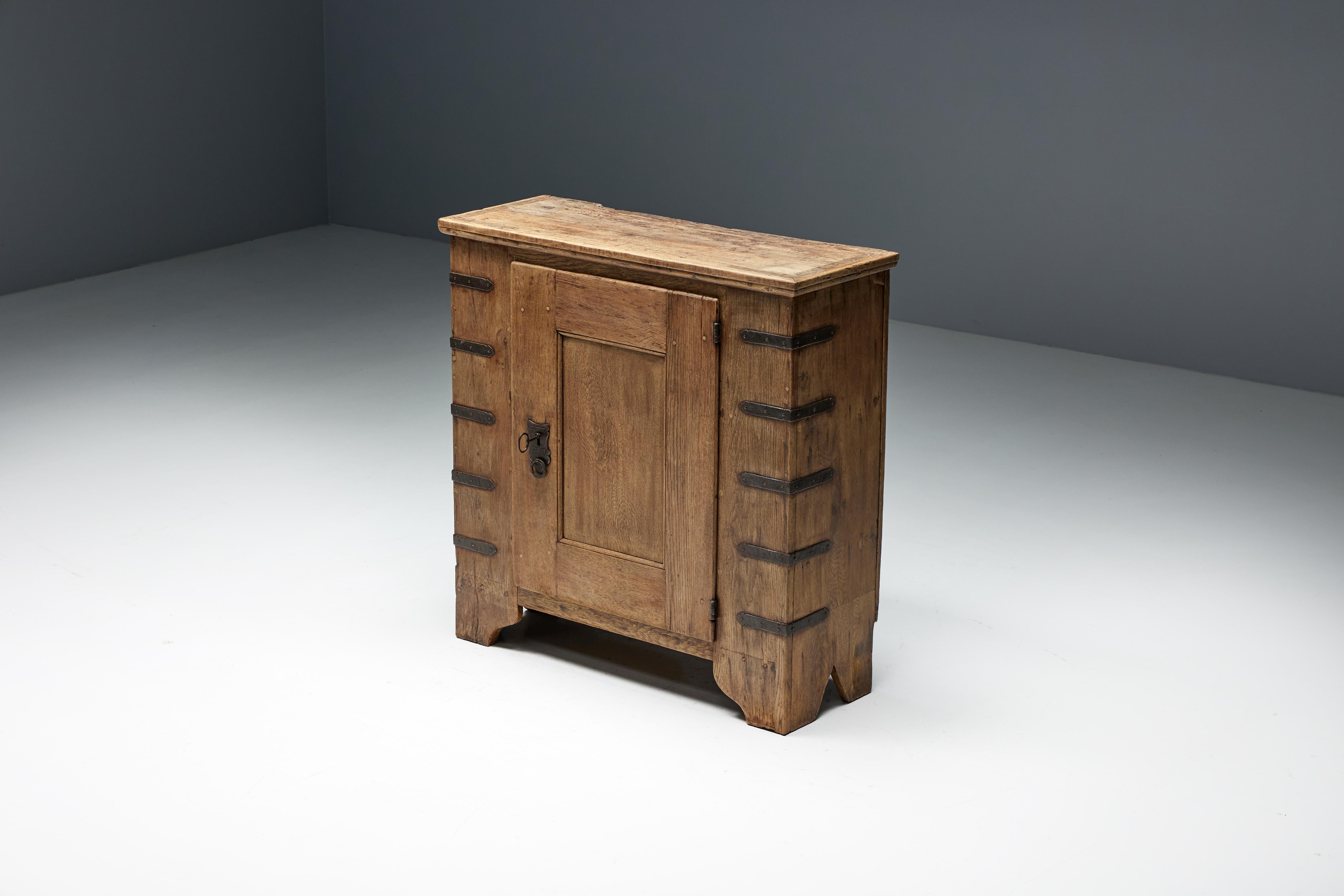 Spanish Brutalist Folk Art Cabinet, Spain, 18th Century