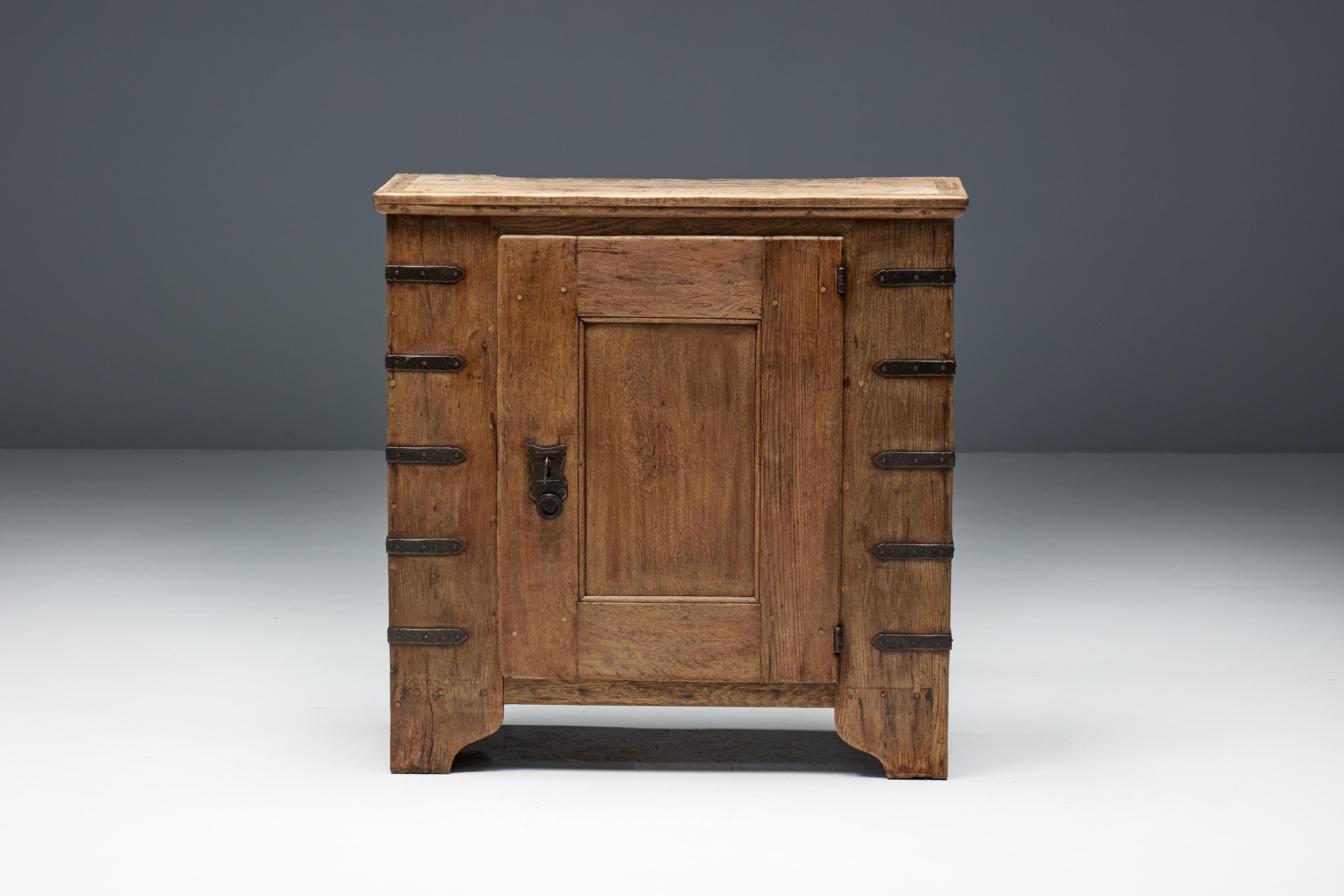 18th Century and Earlier Brutalist Folk Art Cabinet, Spain, 18th Century