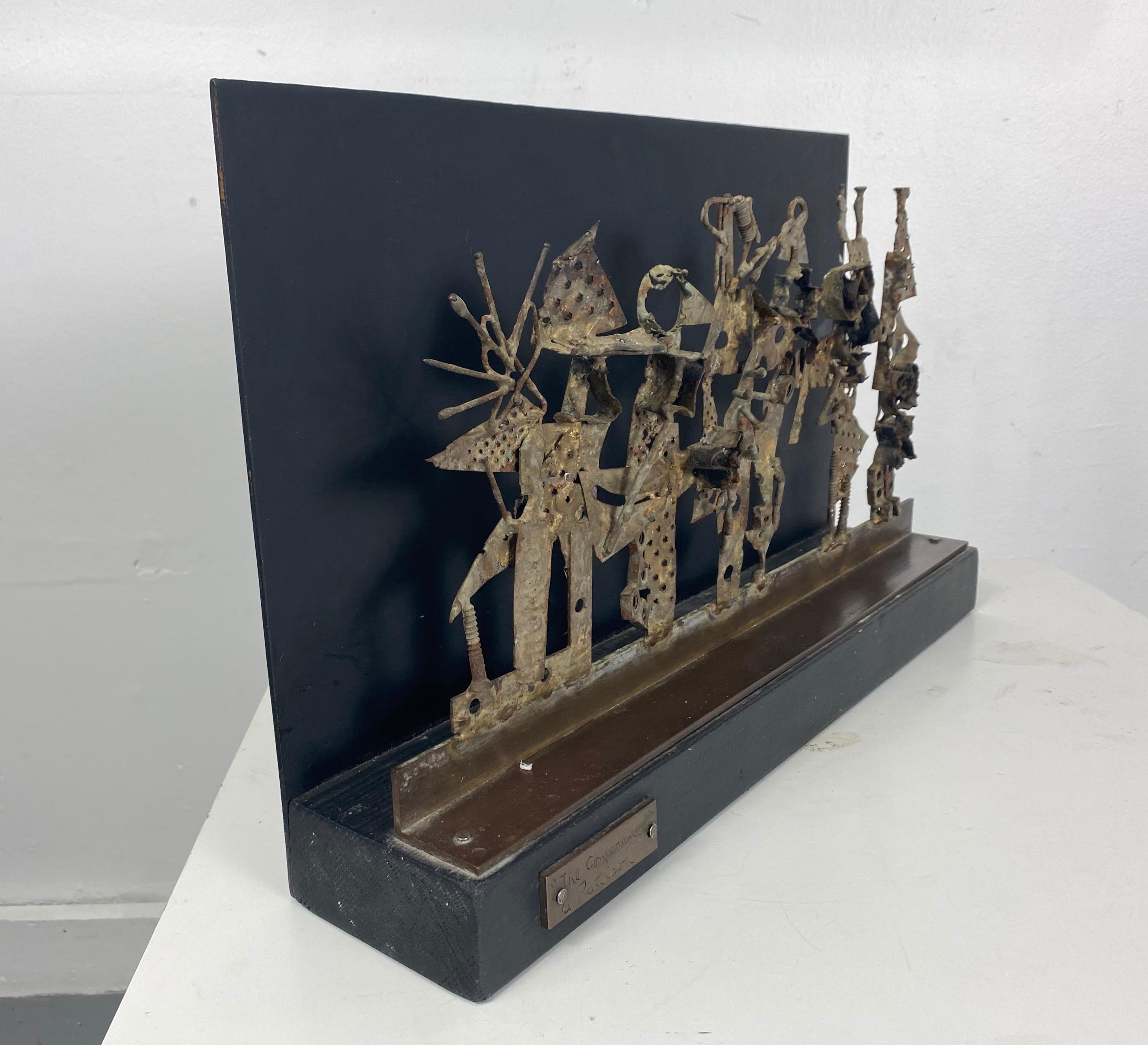 Brutalistische Volkskunst-Skulptur „Die Konferenz“ von Abbott Pattison // Abstrakte Figur (Brutalismus) im Angebot