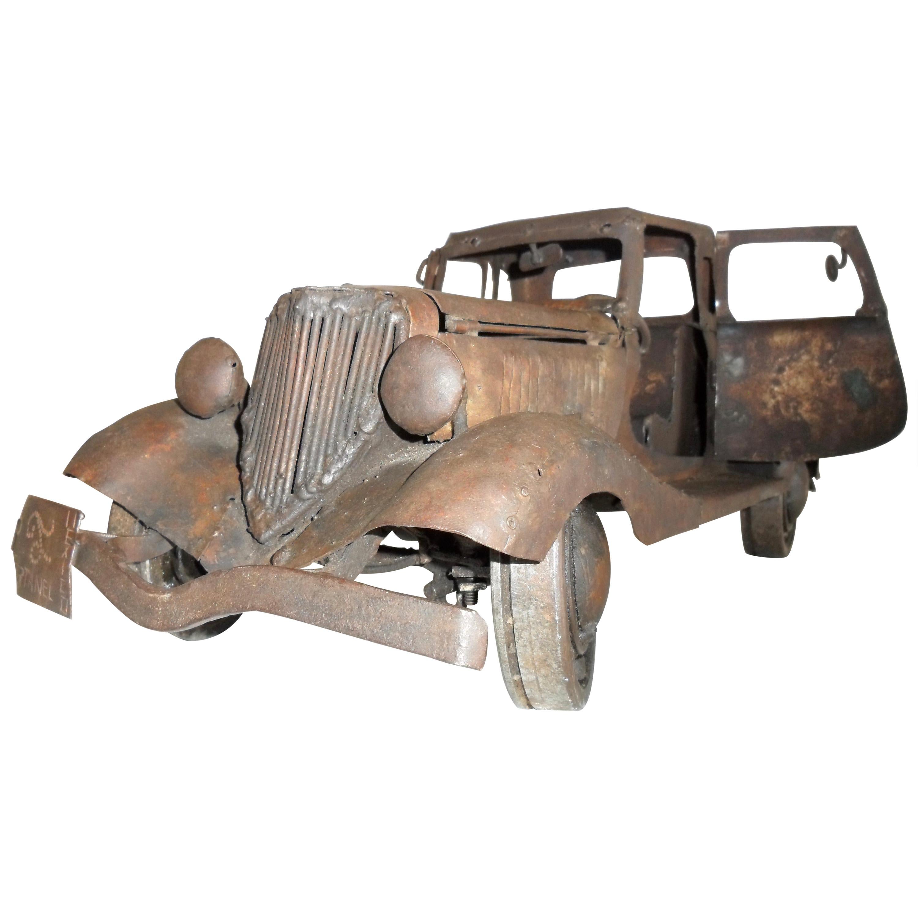 Brutalist Ford 1933 Metal Sculpture by Antonio Fortanel, Mexico, 1960s