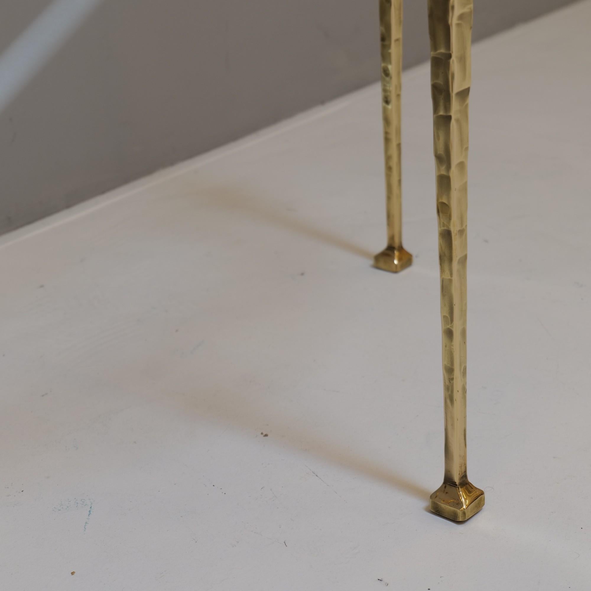 Konsolentisch aus geschmiedeter Bronze und Gussglas im brutalistischen Stil von Lothar Klute, 1980er Jahre im Angebot 3
