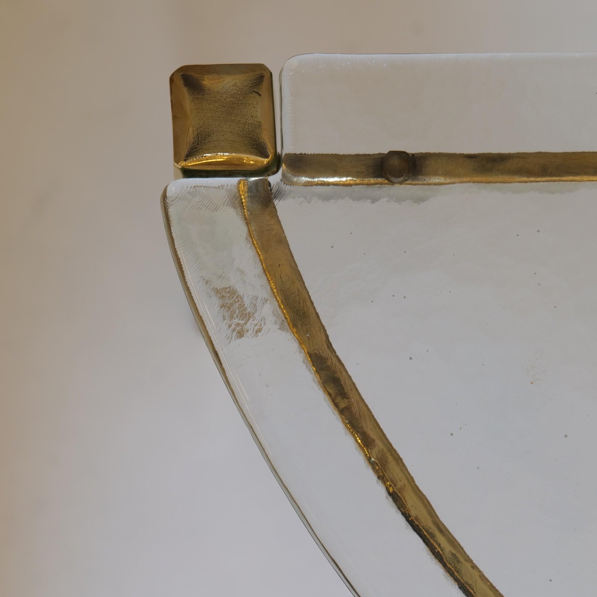 Konsolentisch aus geschmiedeter Bronze und Gussglas im brutalistischen Stil von Lothar Klute, 1980er Jahre im Angebot 4