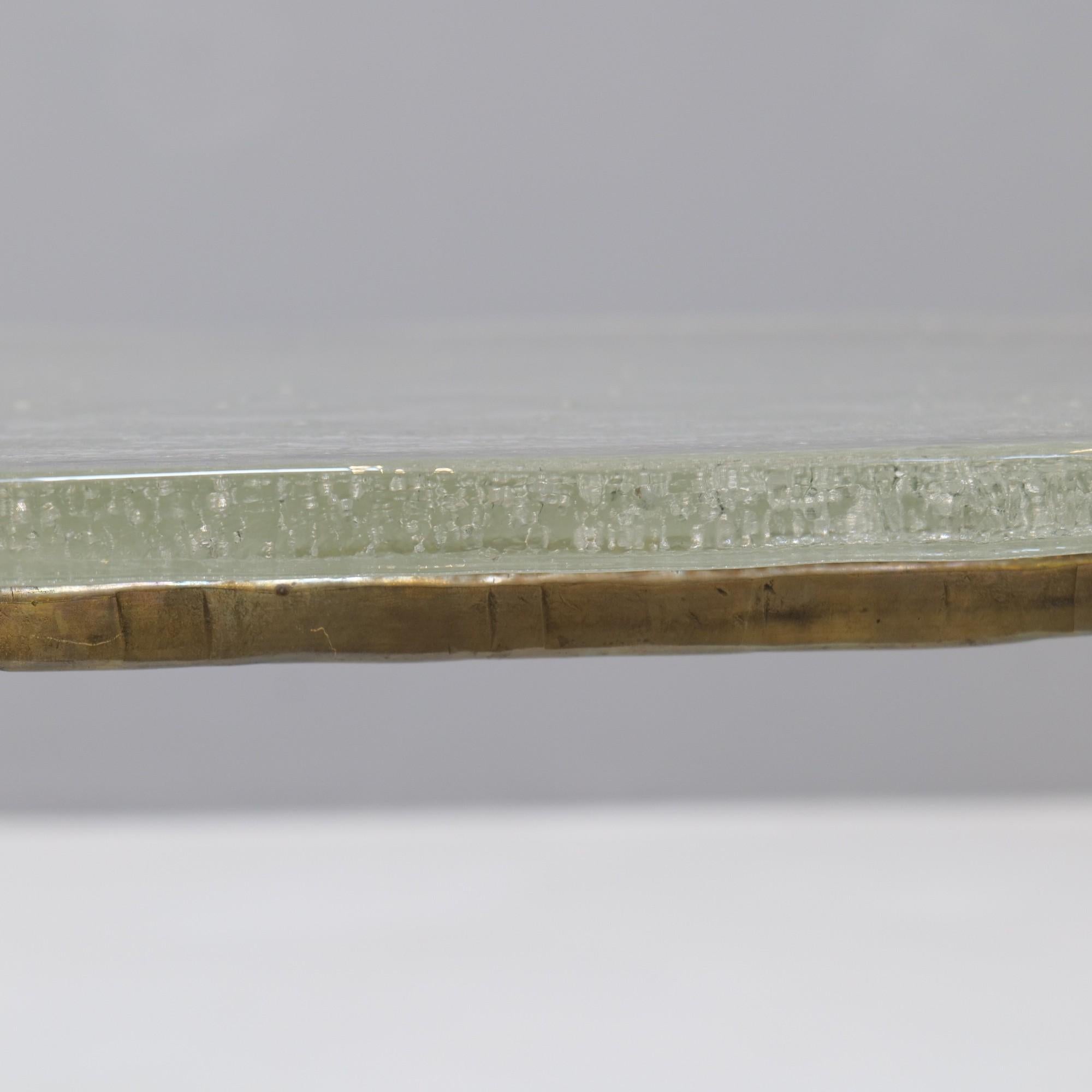brutalistische Tische aus geschmiedeter Bronze mit geschliffenem Gussglas aus den 1980er Jahren Lothar Klute im Angebot 5