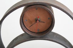 Brutalist Forged Iron Mantle Clock