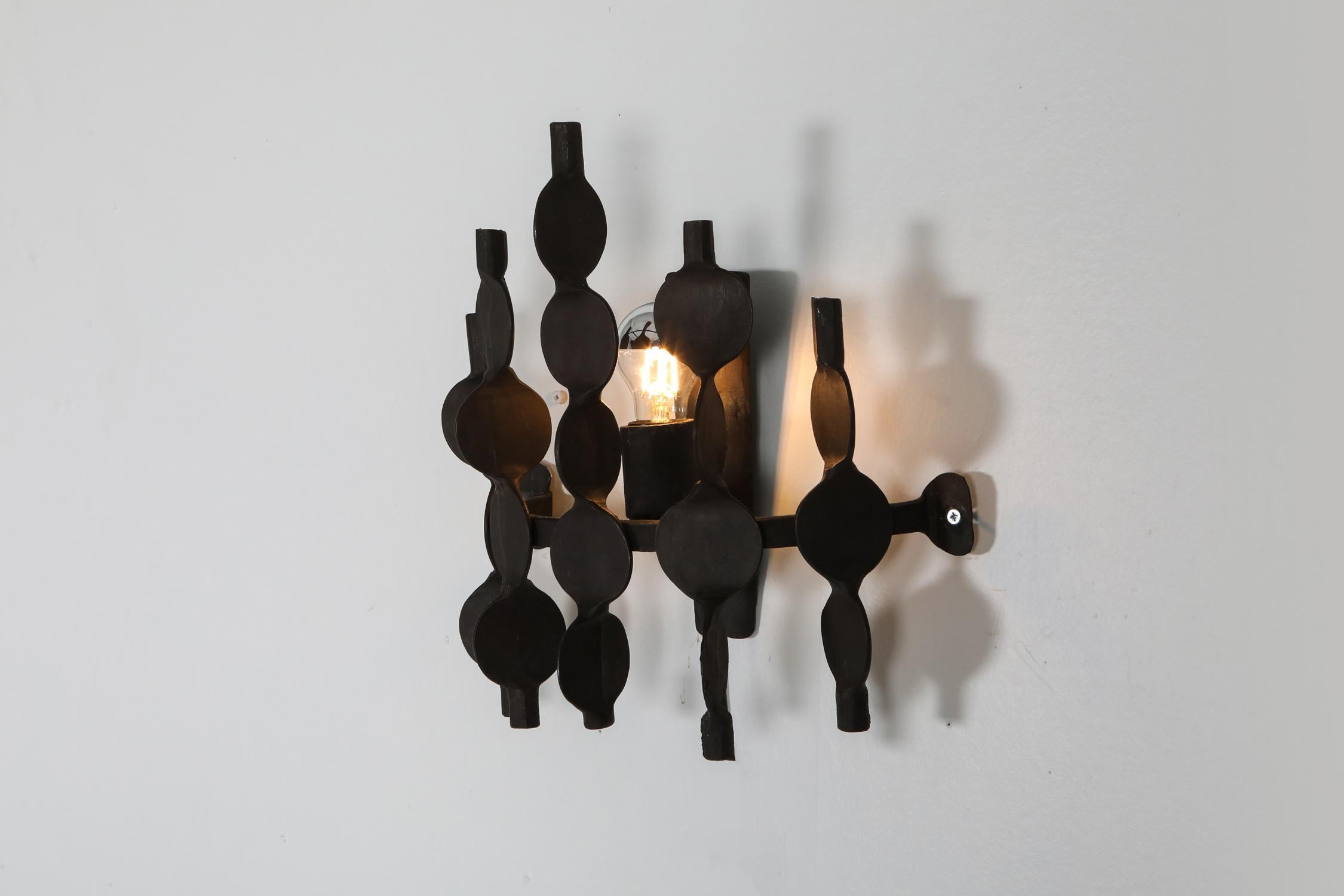 Brutalist Forged Iron Wall Sconces In Good Condition In Antwerp, BE