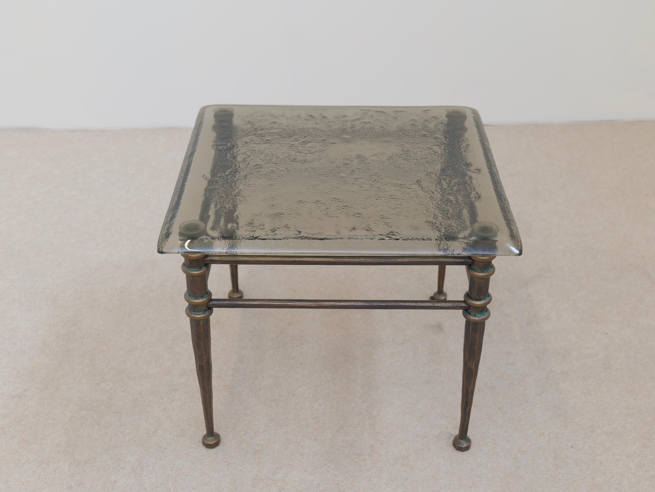 mesa cuadrada de forja brutalista al estilo de Lothar Klute Brutalista en venta
