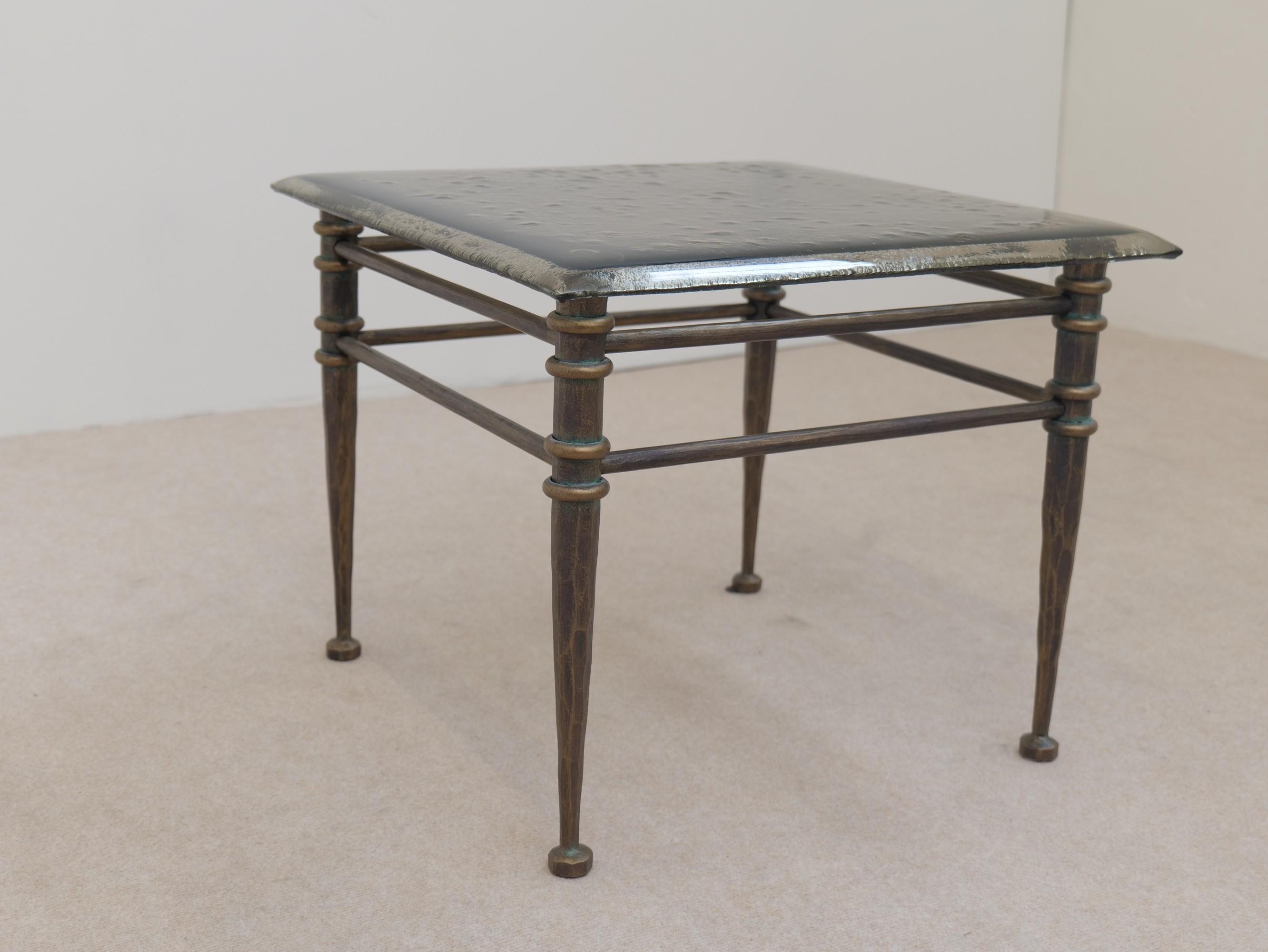 mesa cuadrada de forja brutalista al estilo de Lothar Klute Alemán en venta