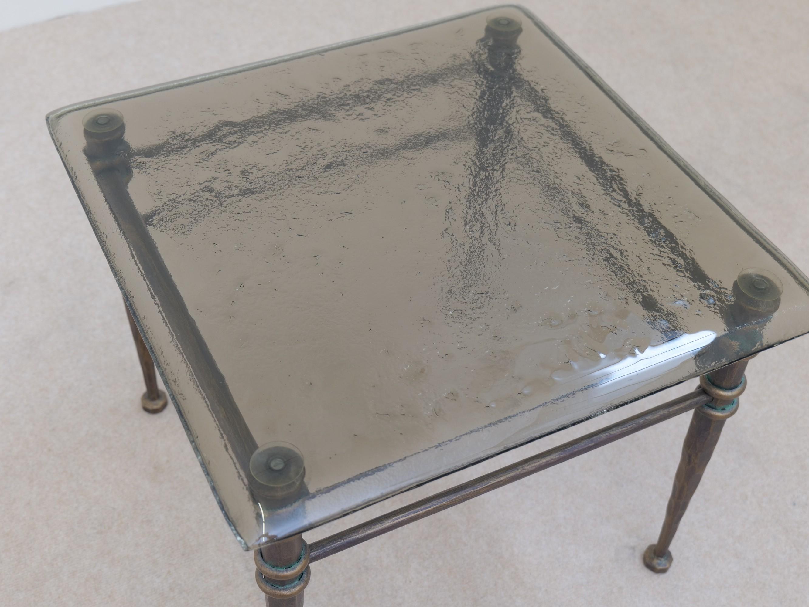 mesa cuadrada de forja brutalista al estilo de Lothar Klute en Excelente estado para la venta en Saarbrücken, DE