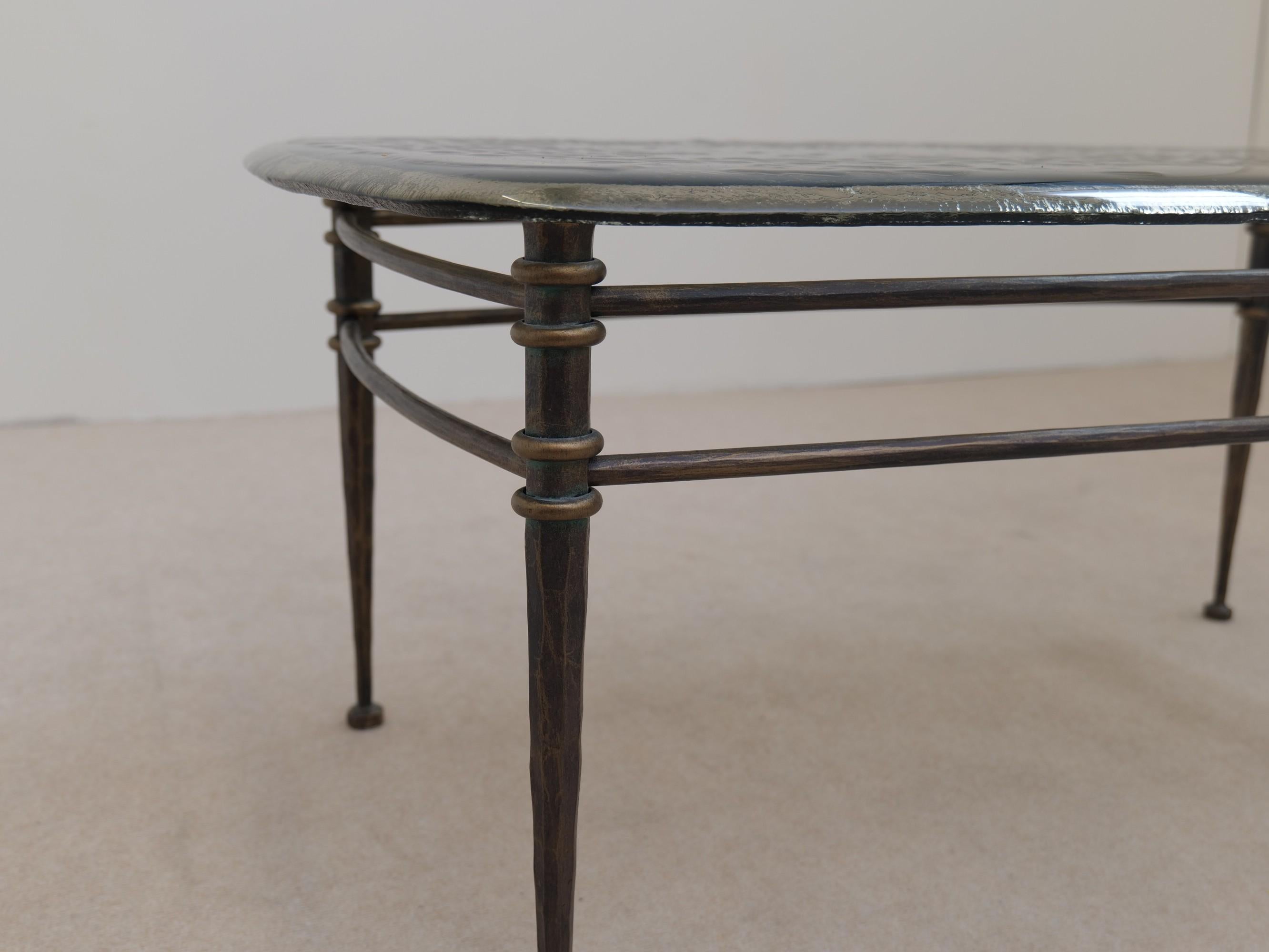 mesa de forja brutalista al estilo de Lothar Klute Forjado en venta