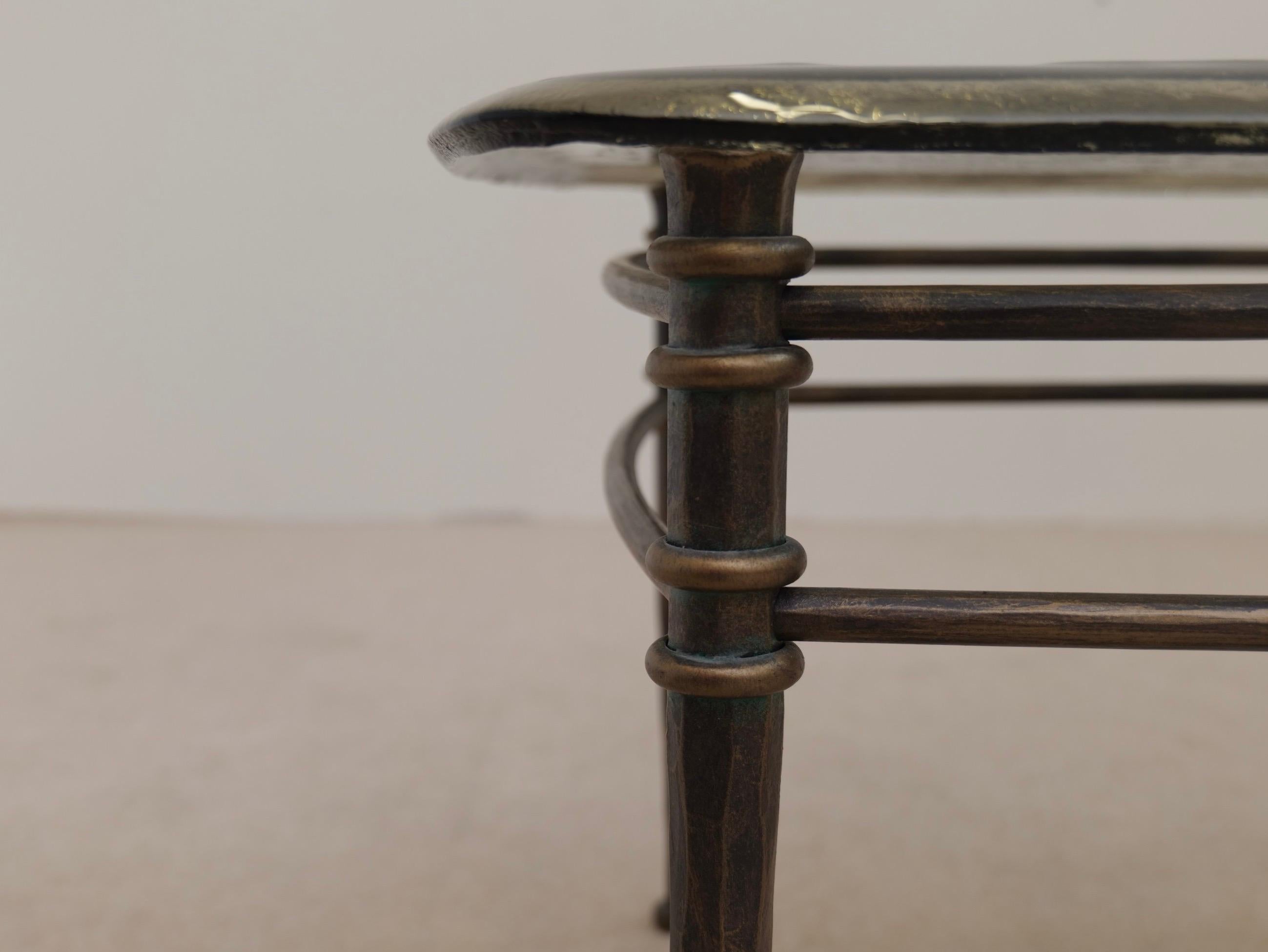 mesa de forja brutalista al estilo de Lothar Klute finales del siglo XX en venta