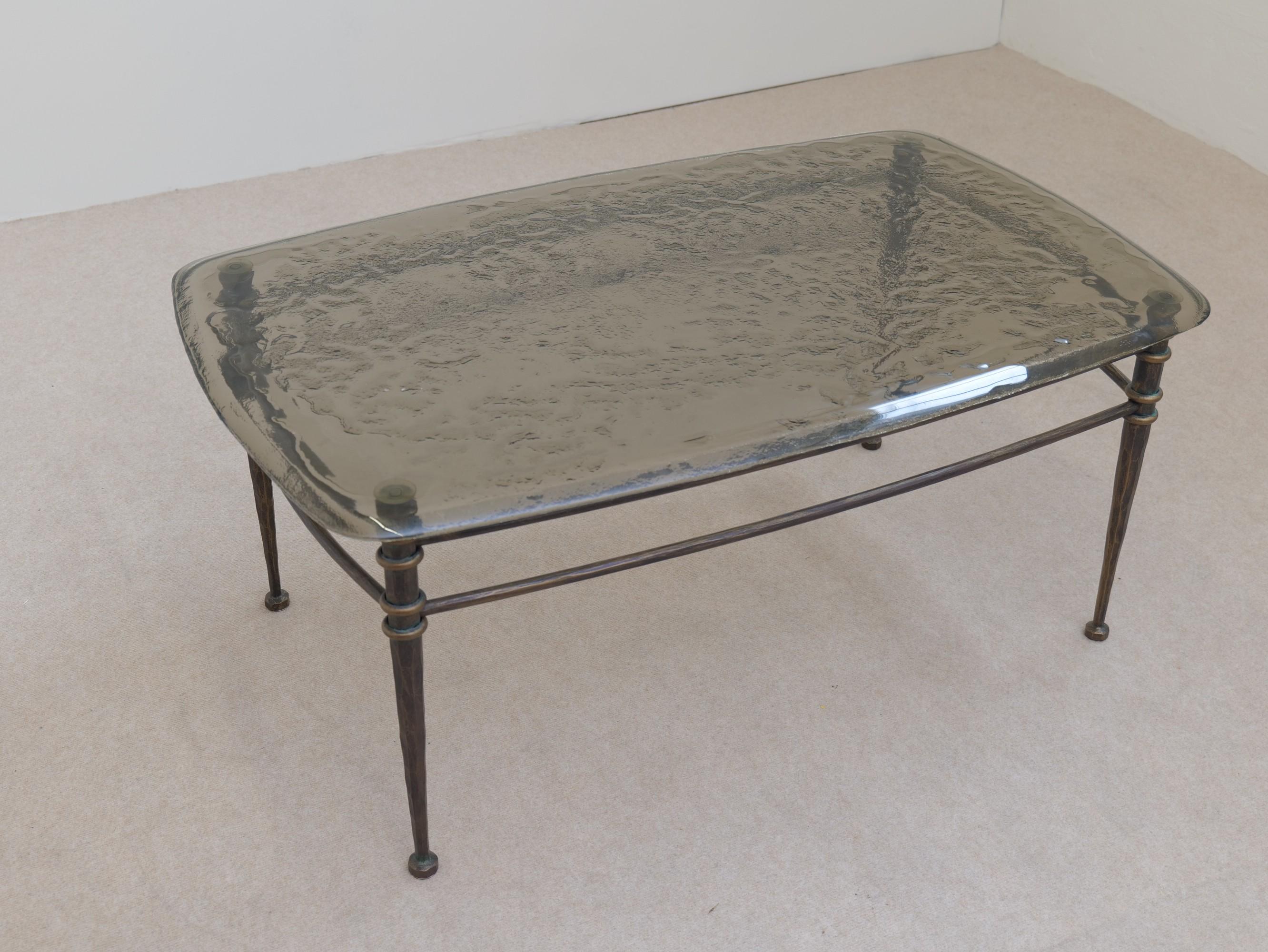 mesa de forja brutalista al estilo de Lothar Klute en venta 1