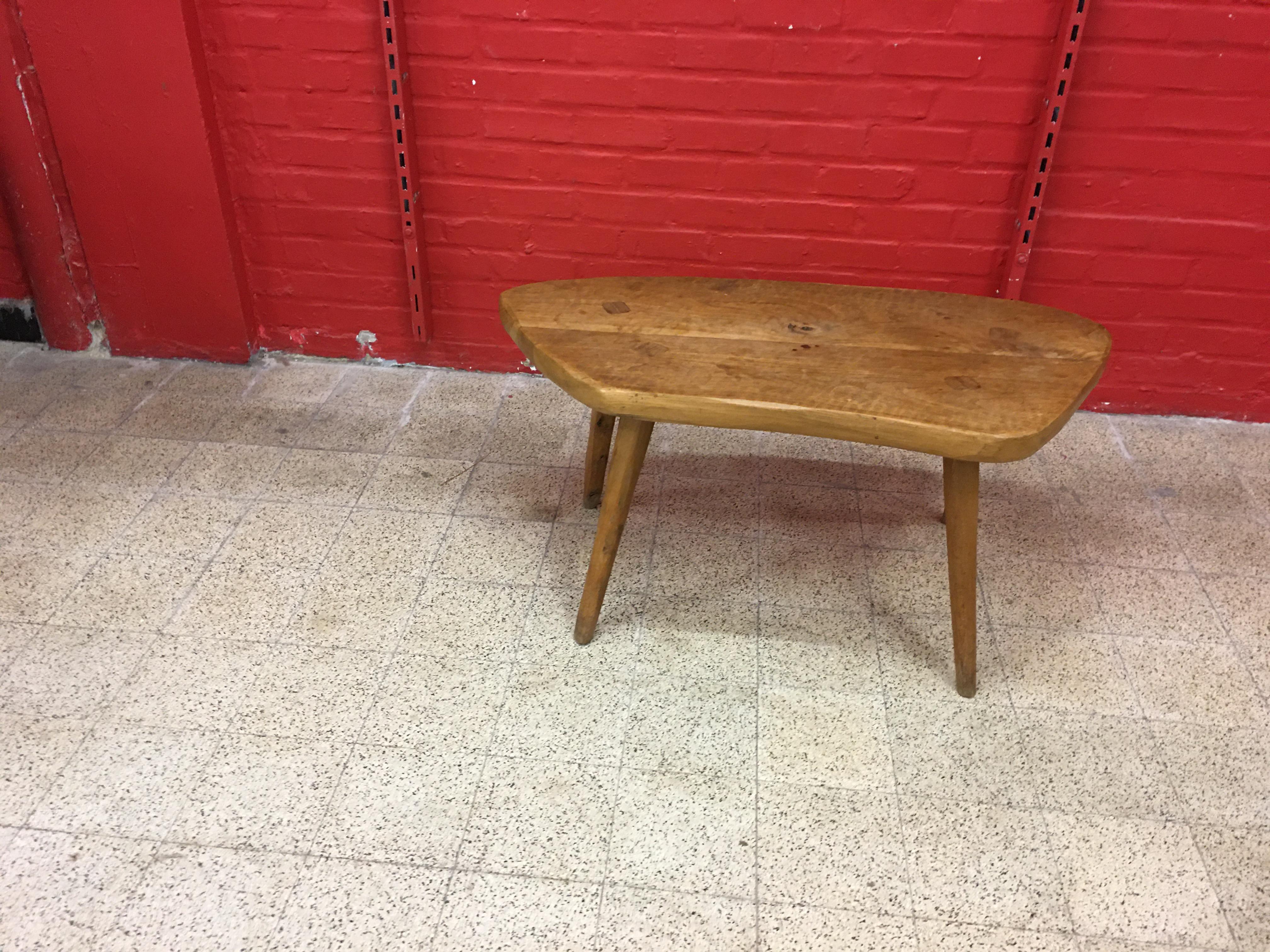 Brutalist Freeform Coffee Table in Solid Elm, circa 1950-1960 For Sale 5
