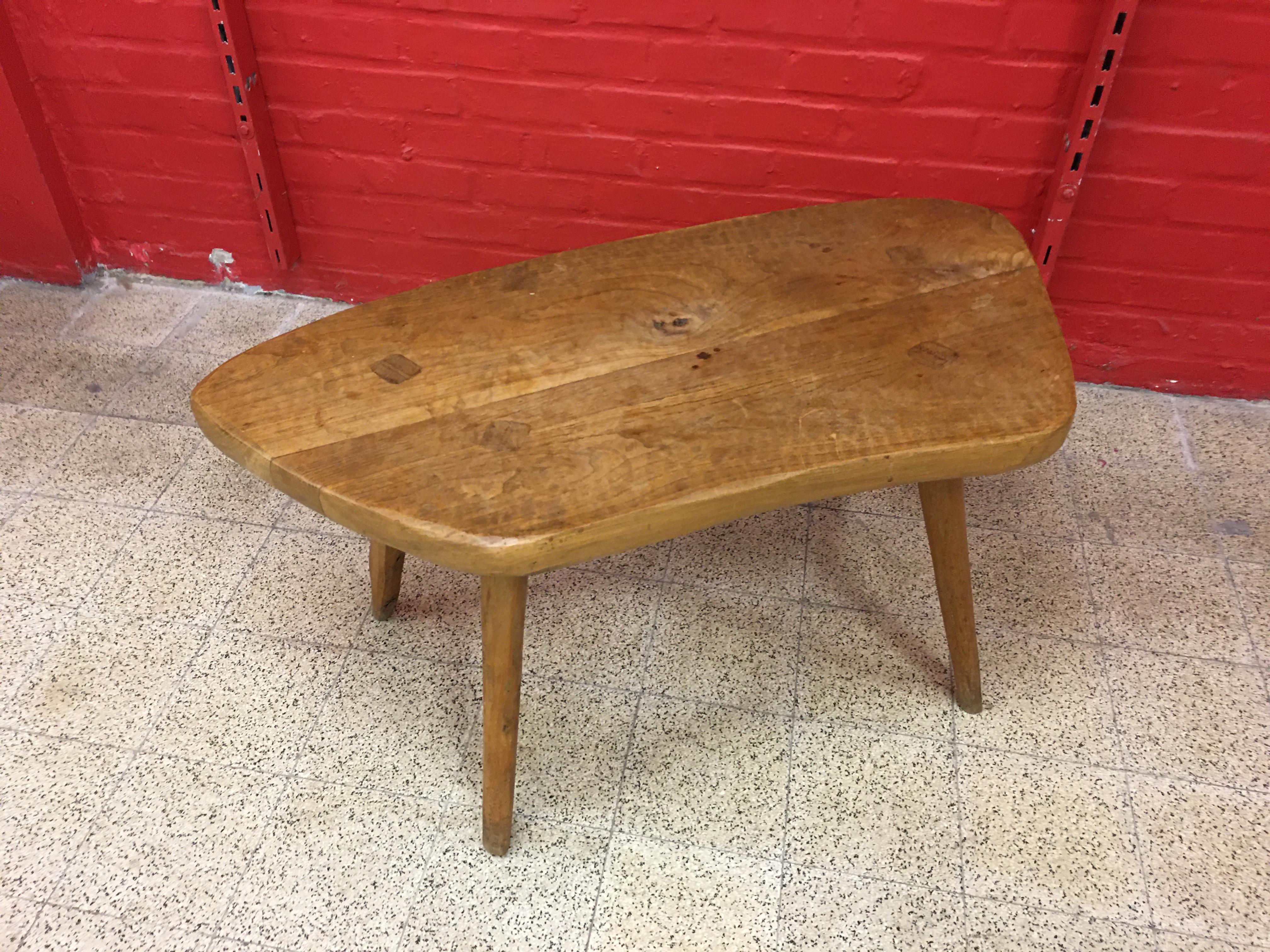 Brutalist Freeform Coffee Table in Solid Elm, circa 1950-1960 For Sale 6