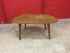 Brutalist Freeform Coffee Table in Solid Elm, circa 1950-1960