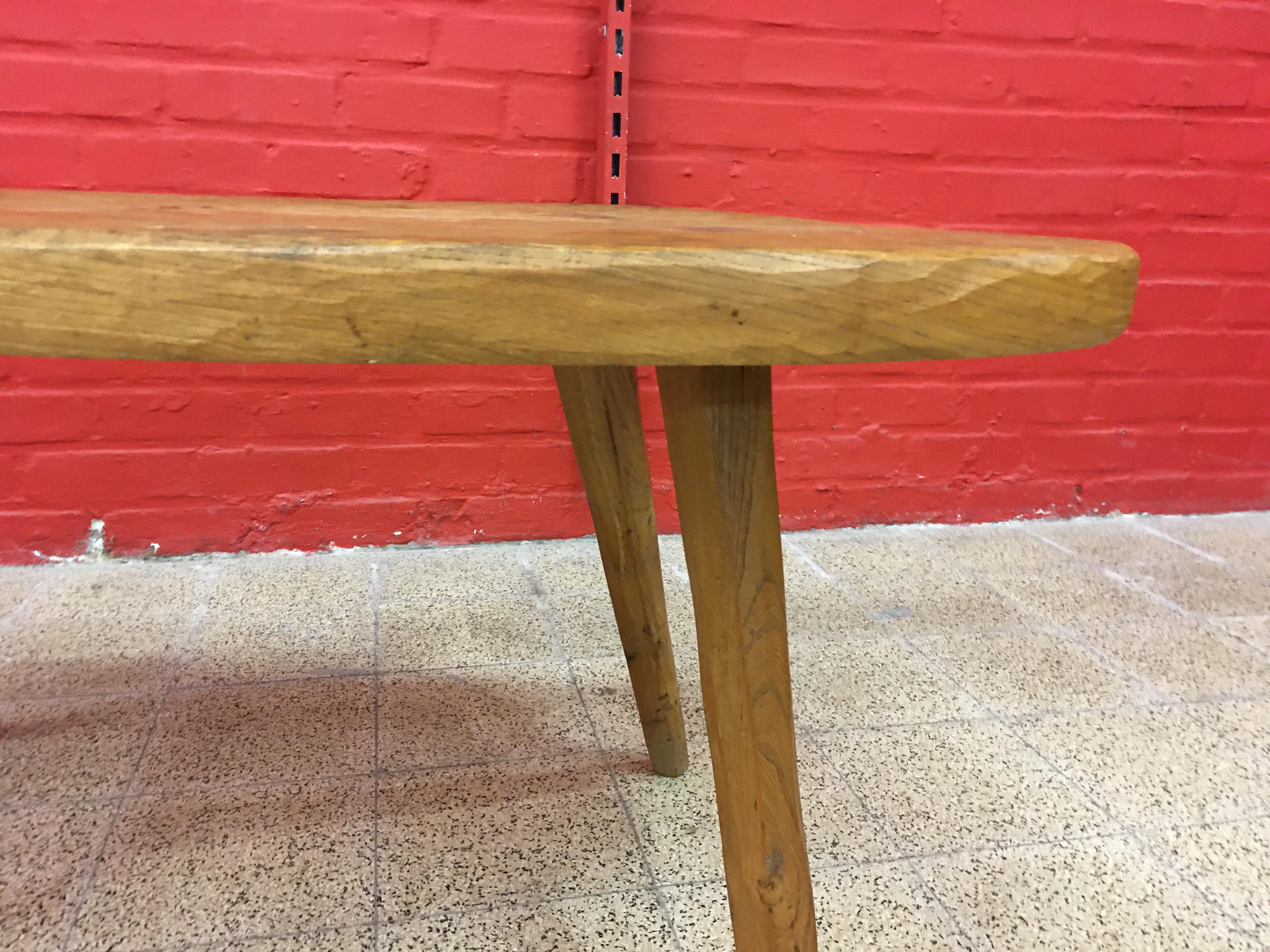 Brutalist Freeform Coffee Table in Solid Elm, circa 1950-1960 For Sale 1