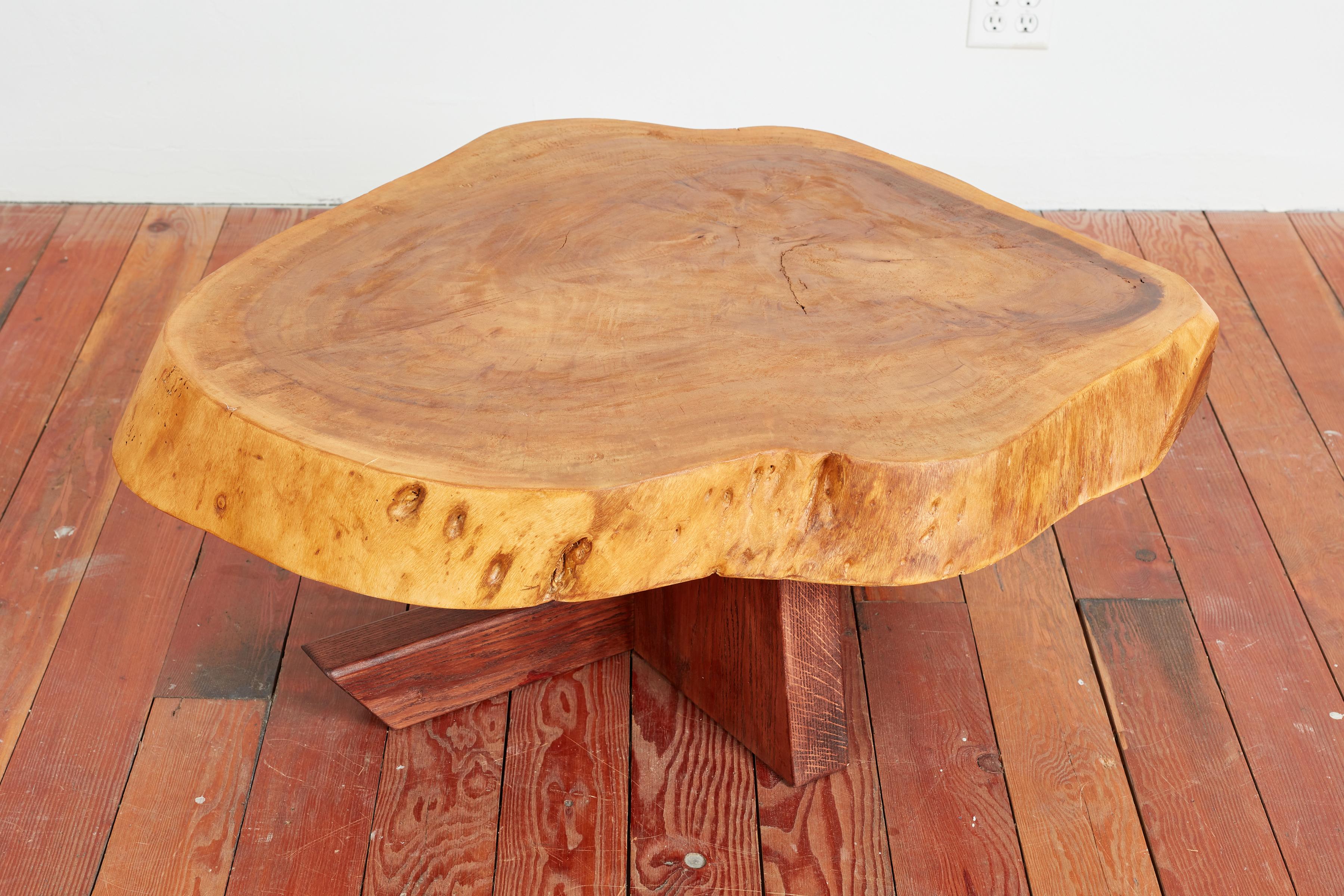 Wood Brutalist Freeform Coffee Table