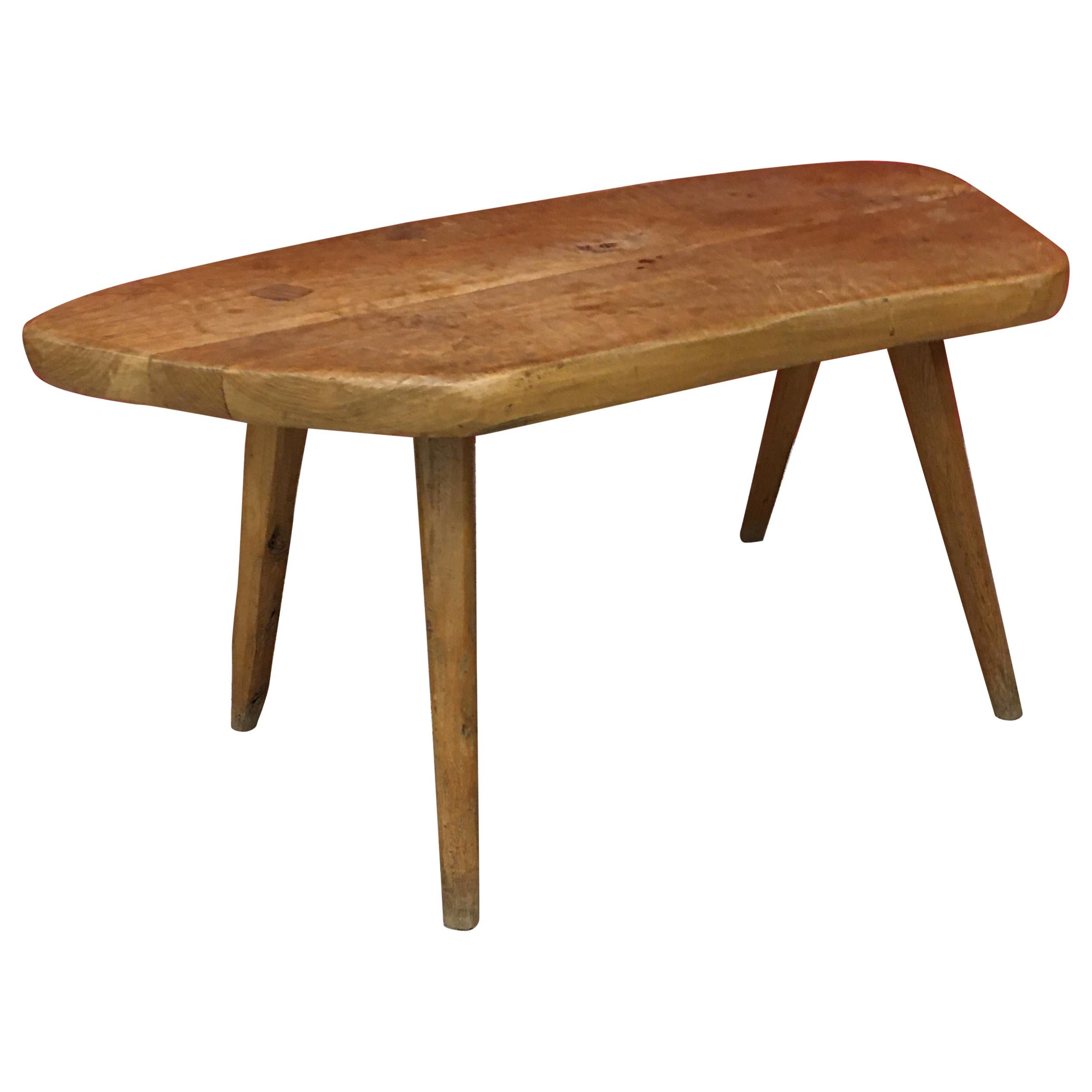 Brutalist Freeform Coffee Table in Solid Elm, circa 1950-1960 For Sale