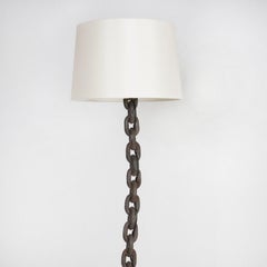 Brutalist French 1960s Chain Link Floor Lamp