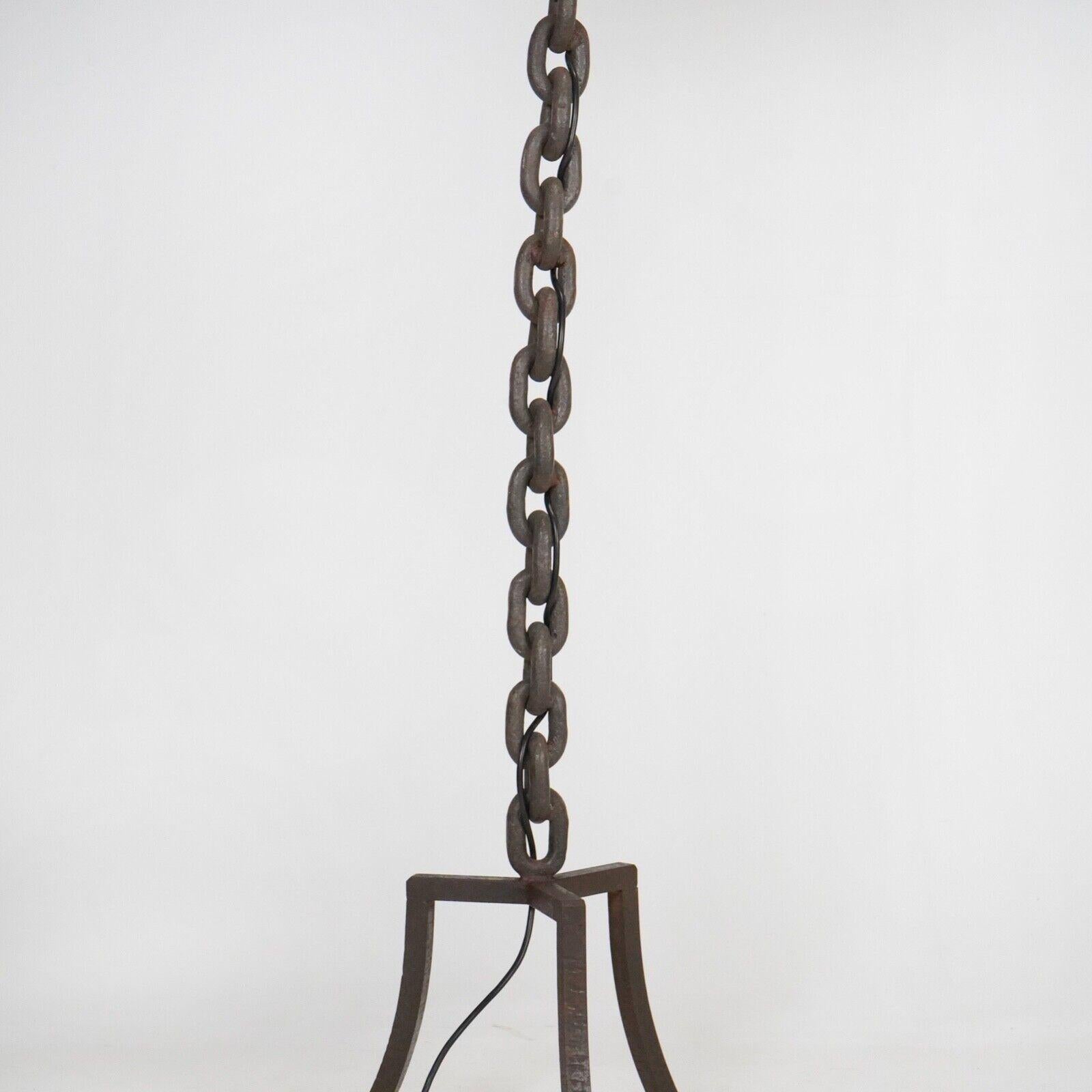 Iron Brutalist French 1960s Chain Link Floor Lamp