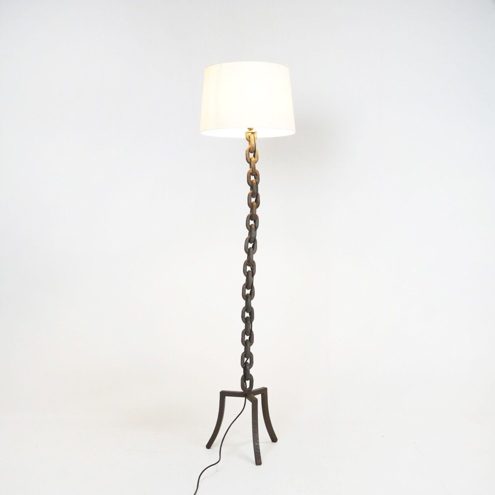 Brutalist French 1960s Chain Link Floor Lamp 2