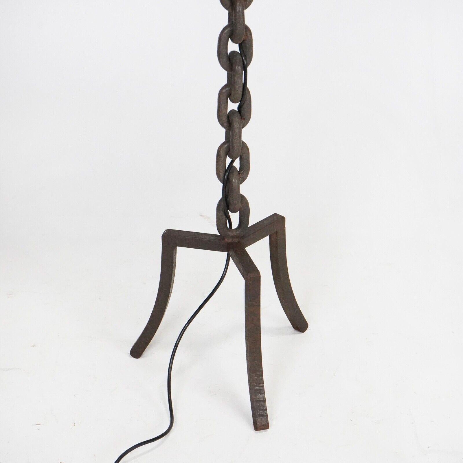 Brutalist French 1960s Chain Link Floor Lamp 3