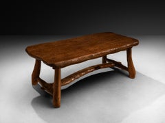 Brutalist French Dining Table in Gouge Solid Elm by Cabinetmaker