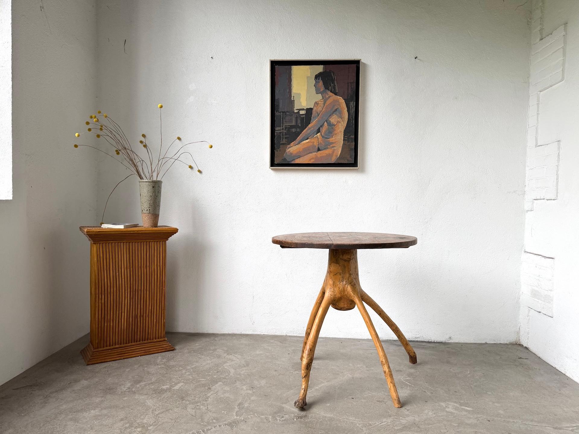 Brutalisme Table d'art populaire français brutaliste, années 1950. en vente