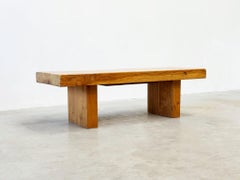 Brutalist French oak coffee table
