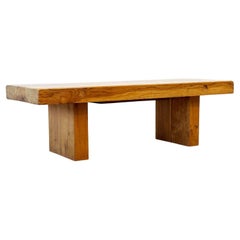 Brutalist French oak coffee table