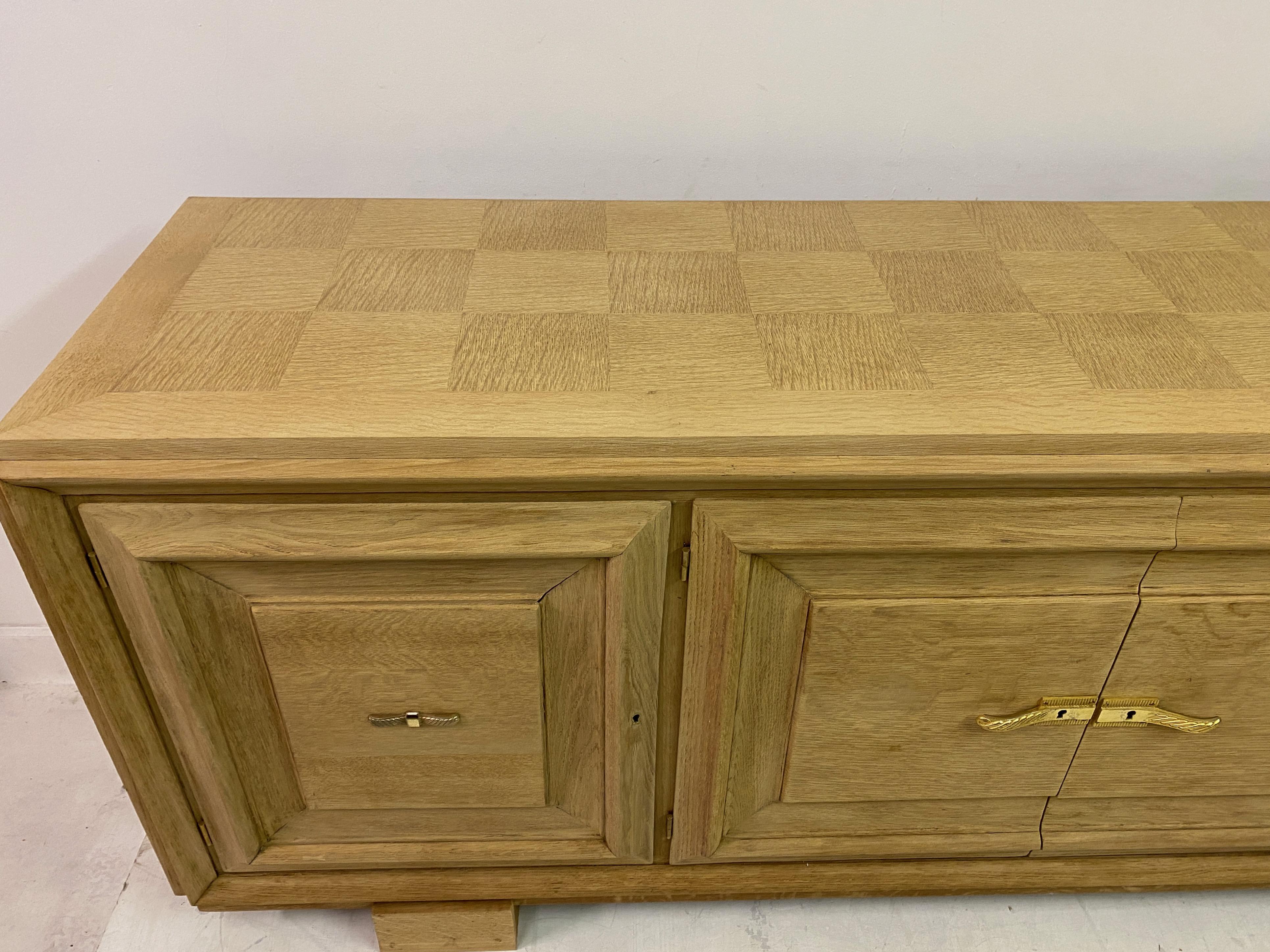20th Century Brutalist French Oak Sideboard, 1940s For Sale