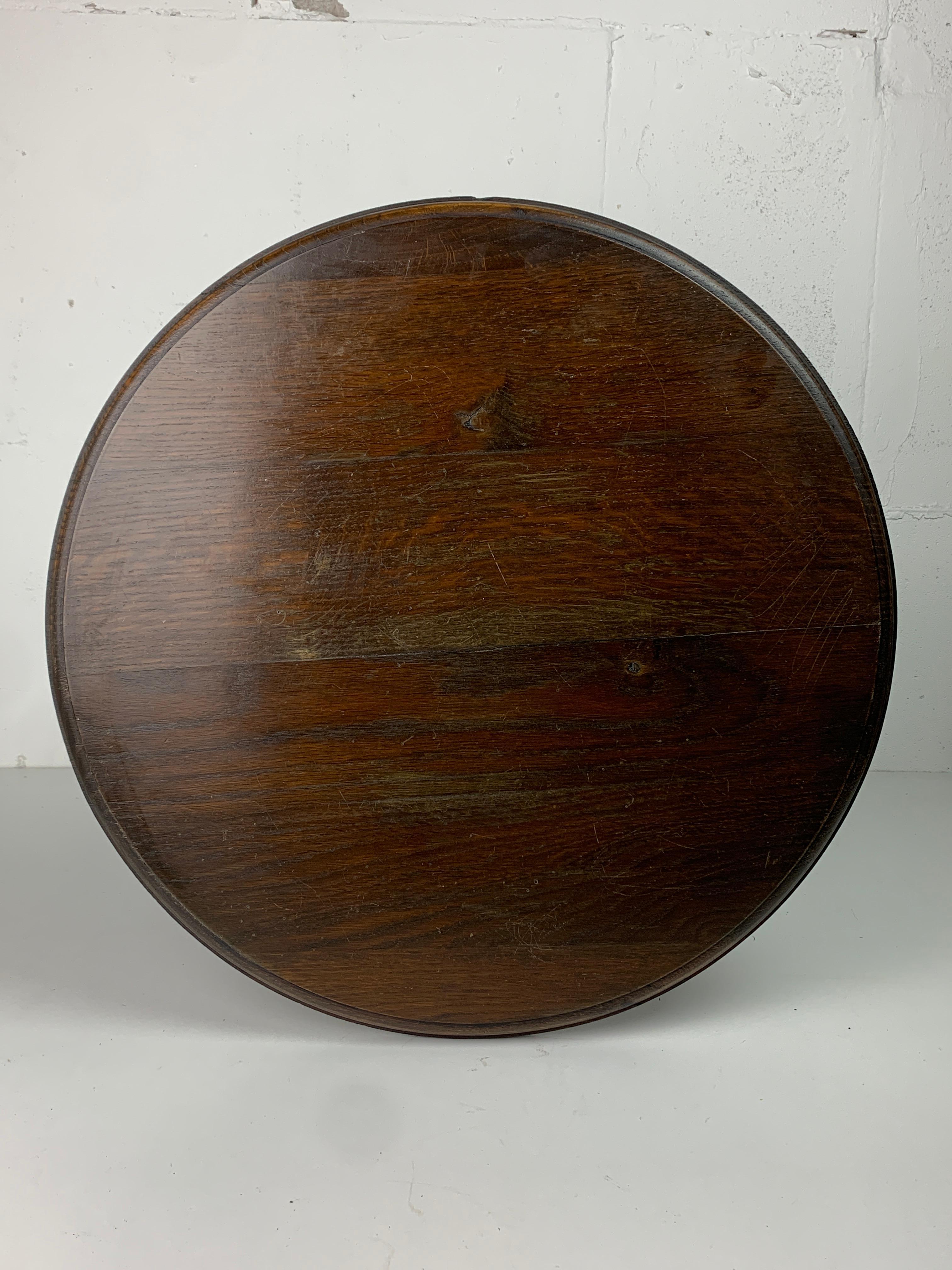 Brutalist French Wood Turned Wine Press Side Table, 1950s in vendita 2