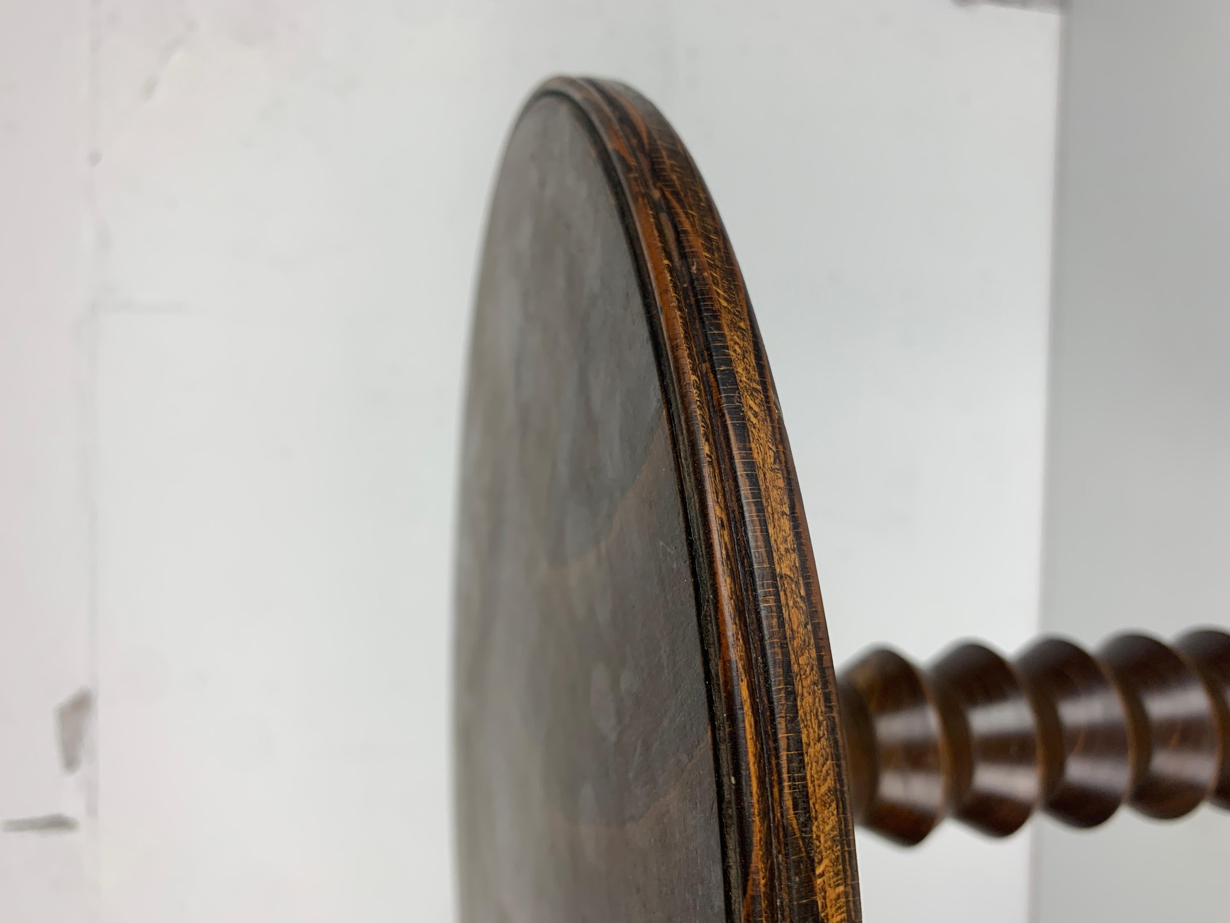Brutalist French Wood Turned Wine Press Side Table, 1950s 5