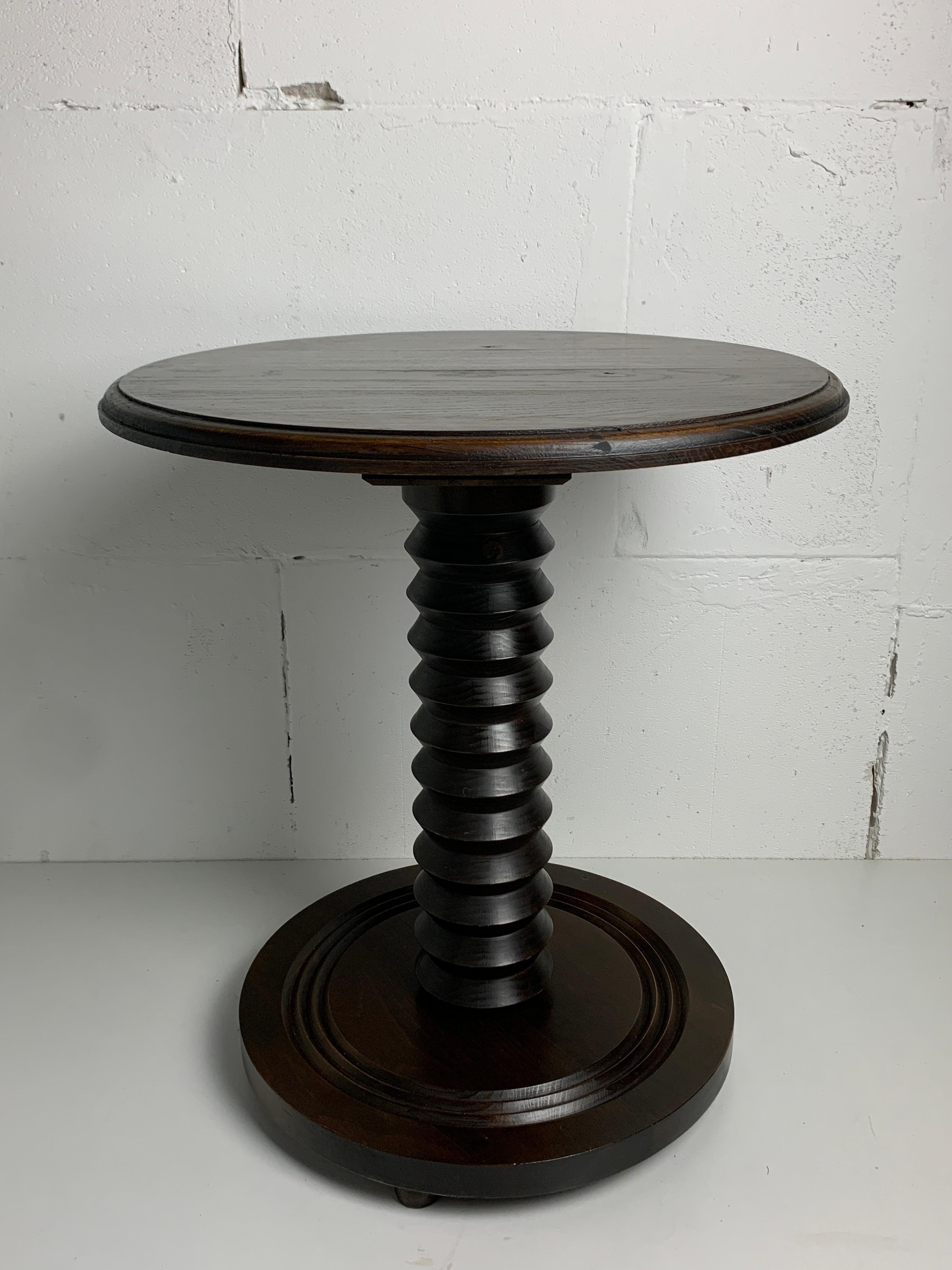 Brutalist French Wood Turned Wine Press Side Table, 1950s in vendita 4