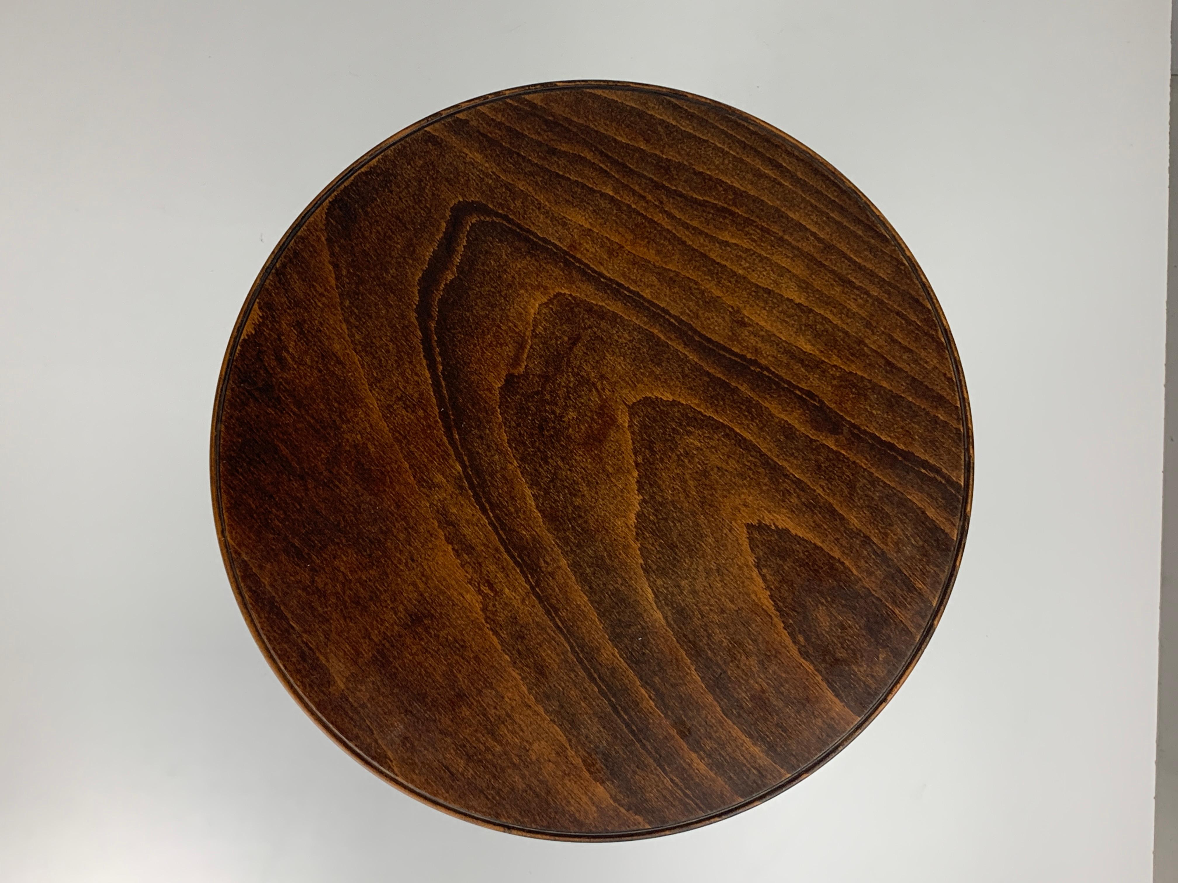 Brutalist French Wood Turned Wine Press Side Table, 1950s 7