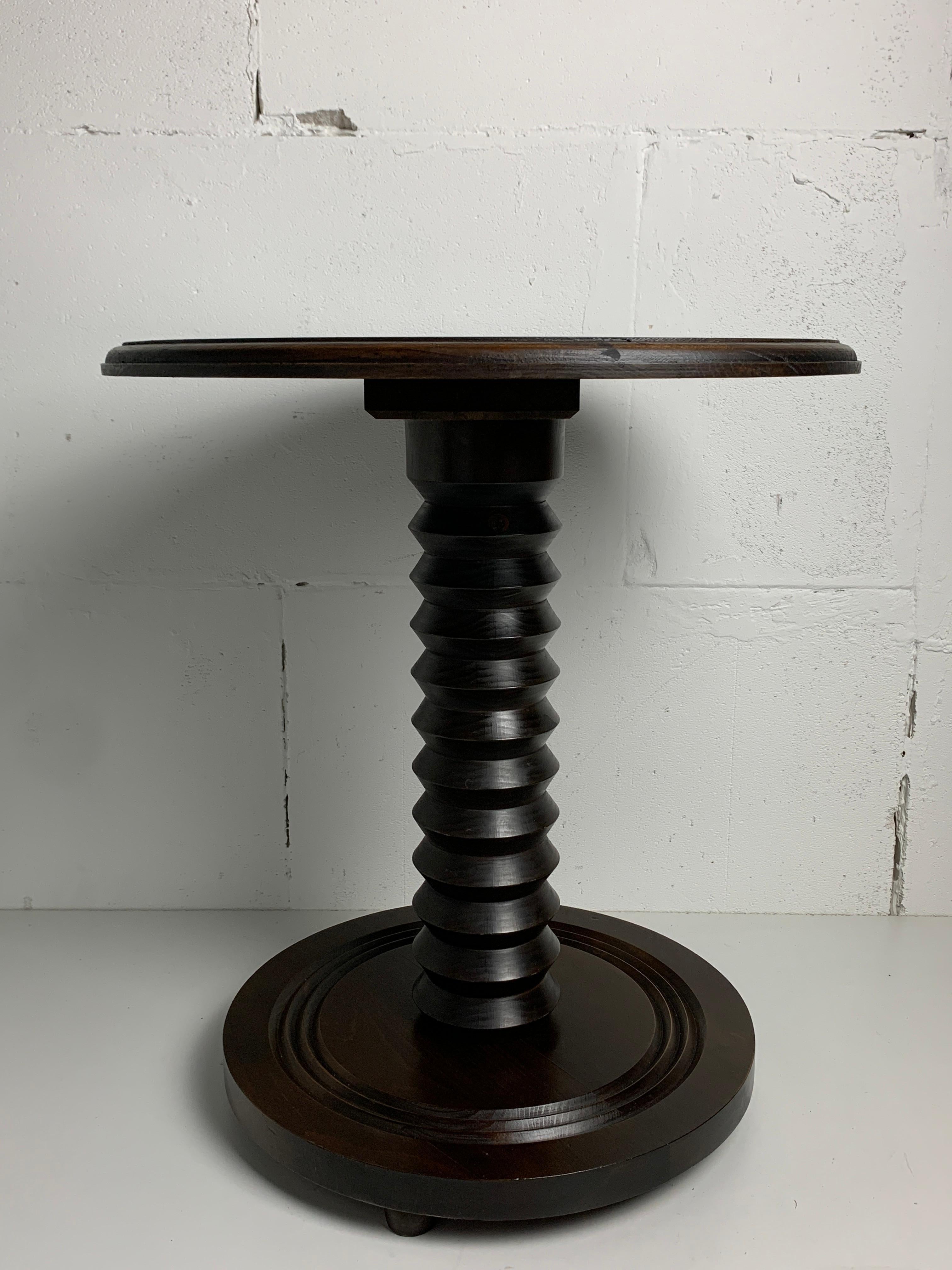 Brutalist French Wood Turned Wine Press Side Table, 1950s in vendita 5