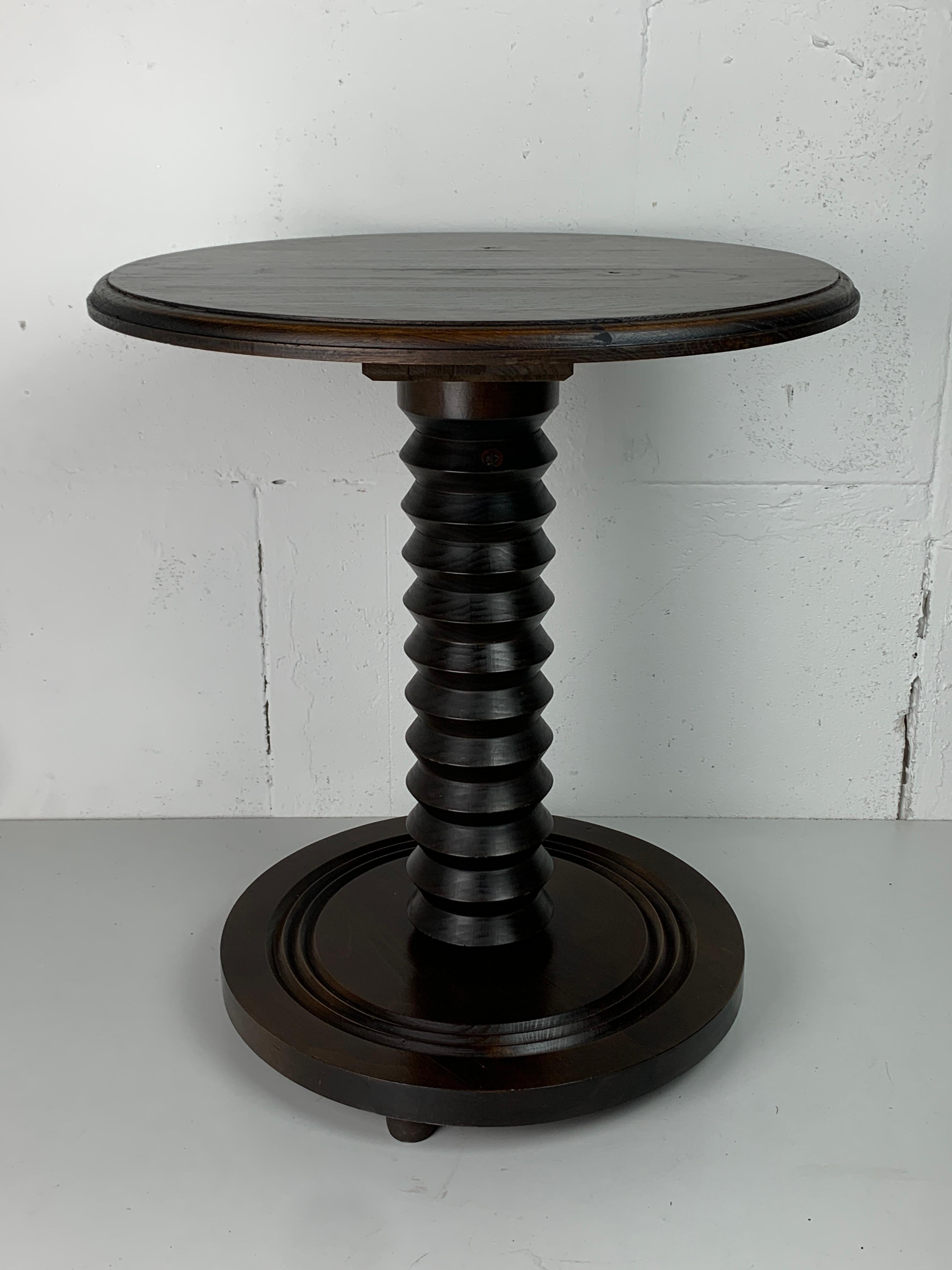 Brutalist French Wood Turned Wine Press Side Table, 1950s in vendita 6