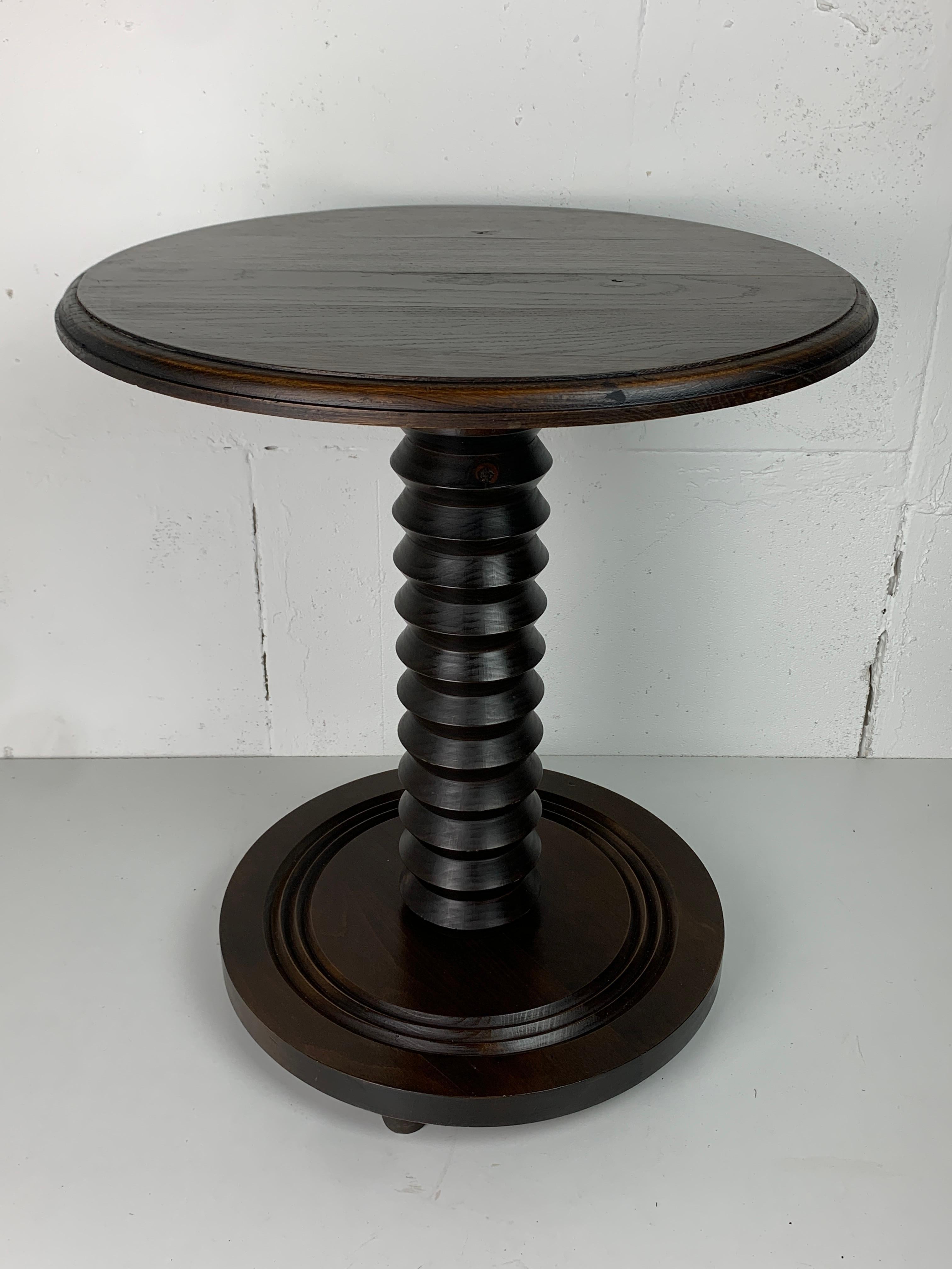 Brutalist French Wood Turned Wine Press Side Table, 1950s in vendita 7