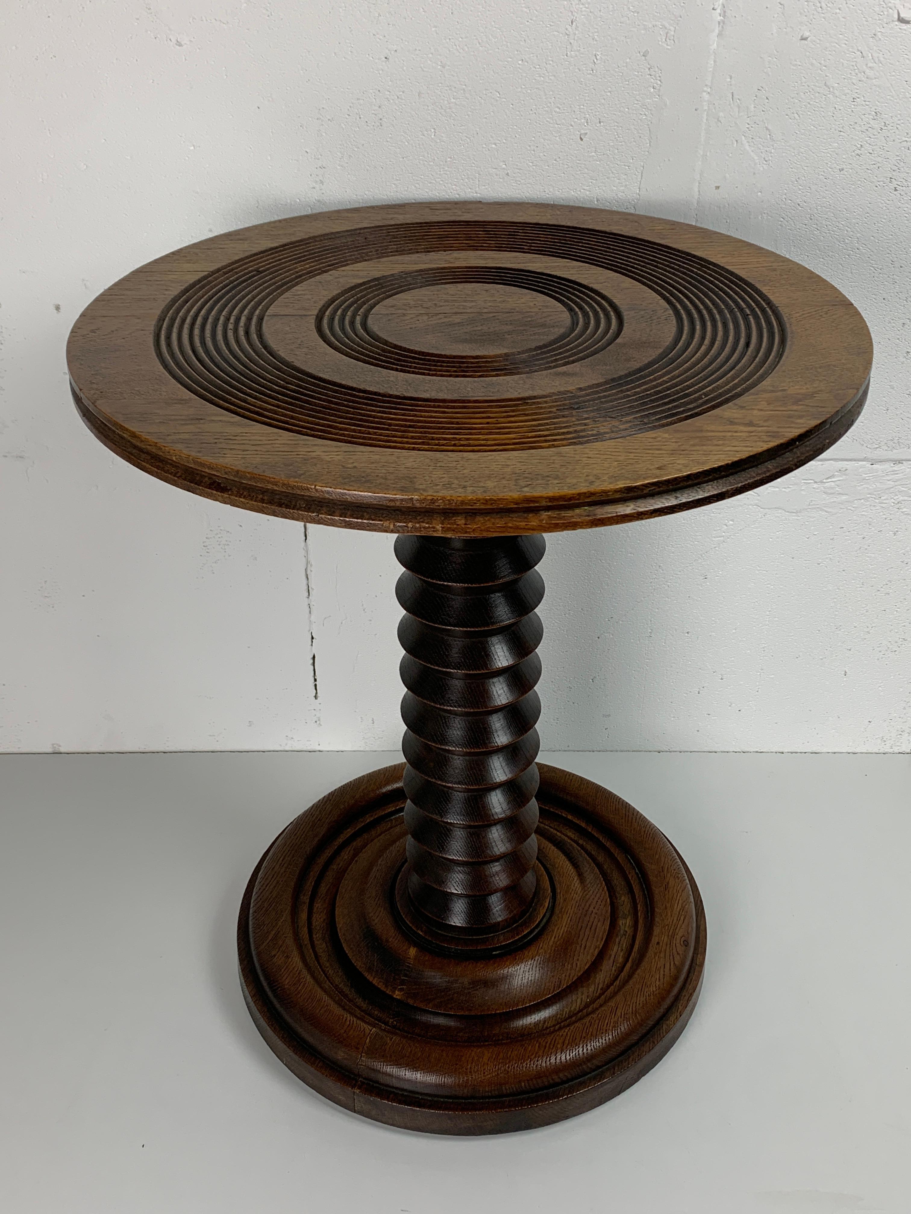 Metà XX secolo Tavolino da pressa per vino brutalista francese in Wood Wood tornito, anni '50