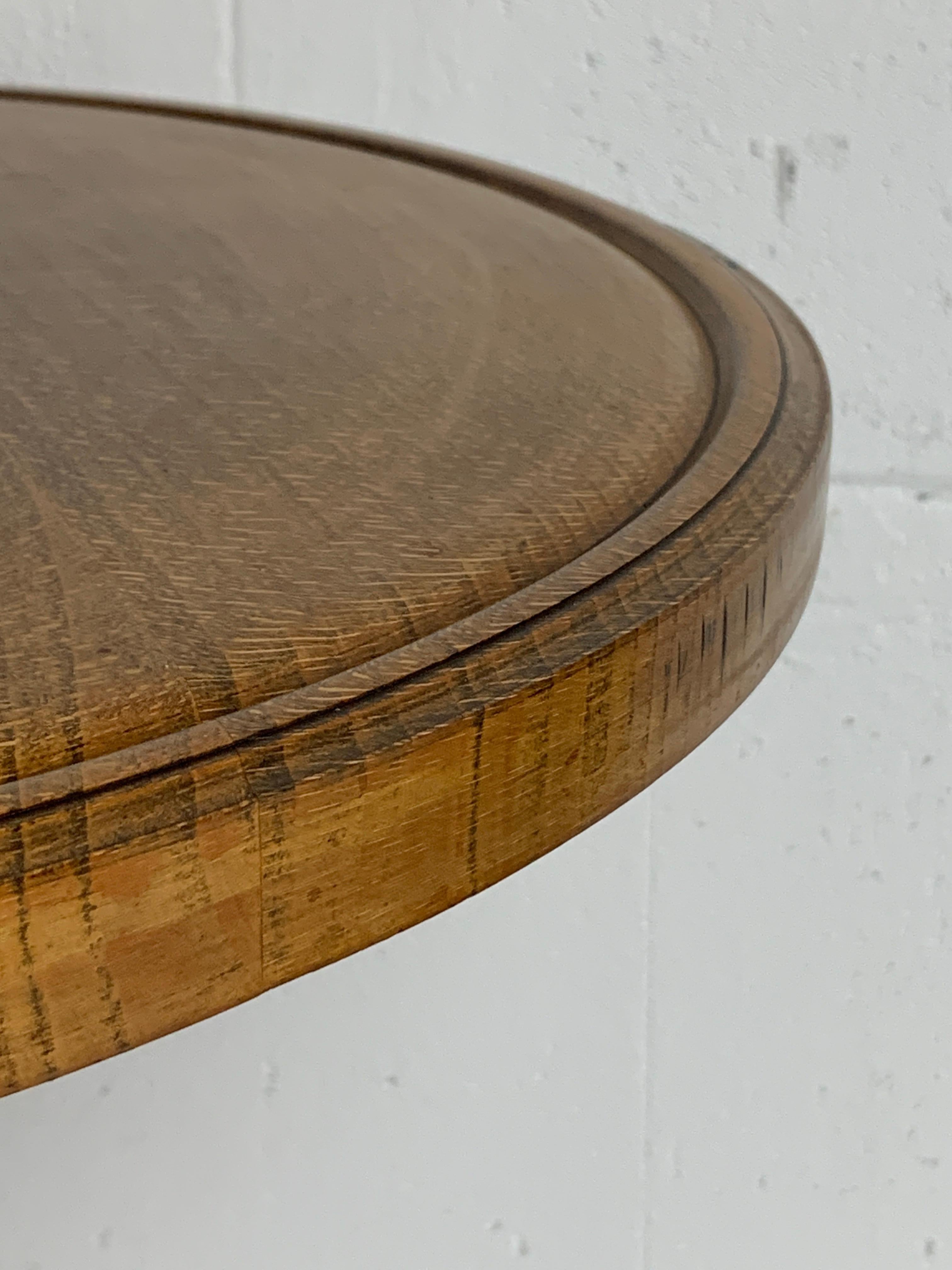 Brutalist French Wood Turned Wine Press Side Table, 1950s 2