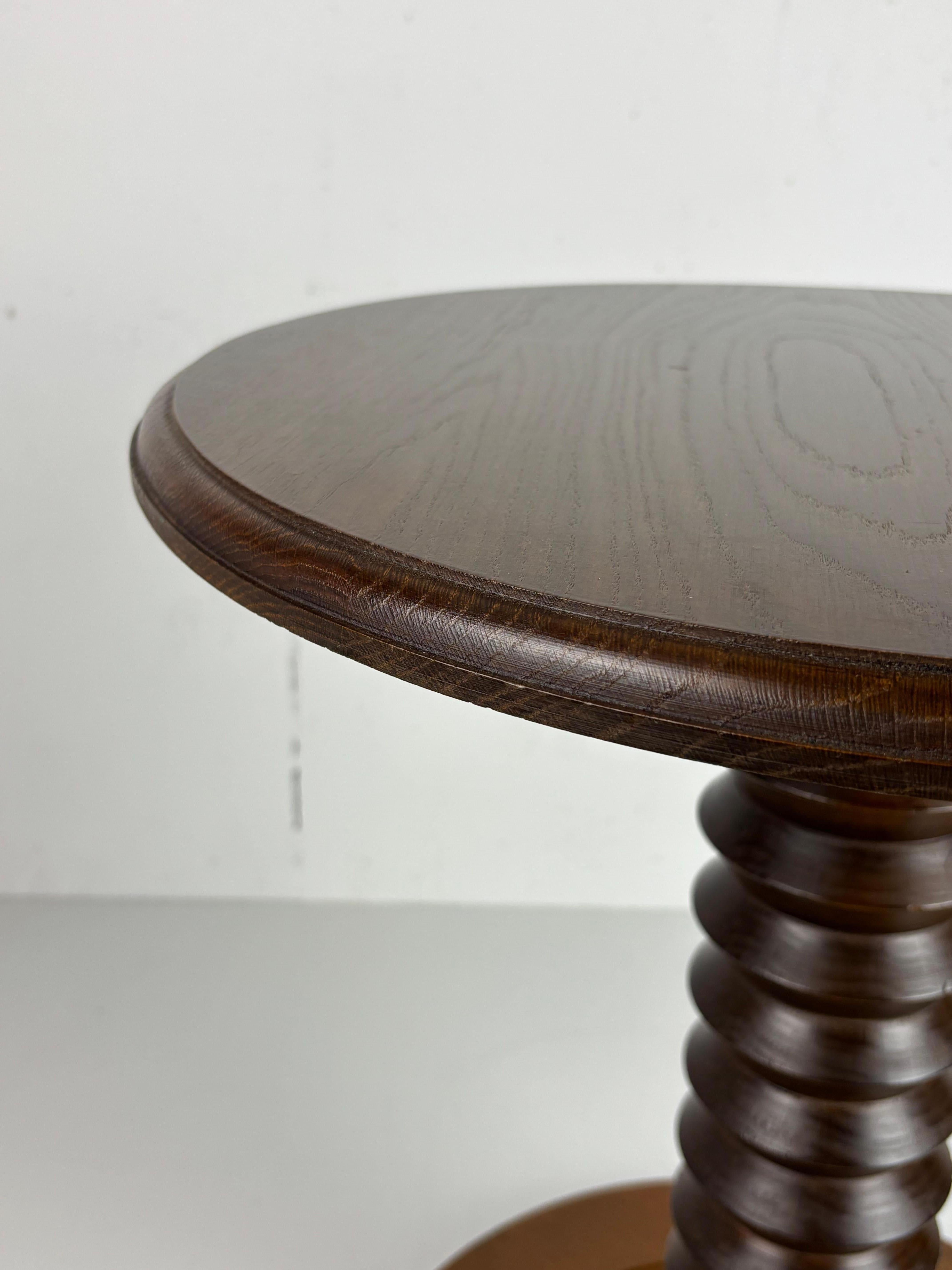 Brutalist French Wood Turned Wine Press Side Table, 1950s For Sale 3