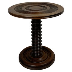 Tavolino da pressa per vino brutalista francese in Wood Wood tornito, anni '50
