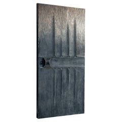 Vintage Brutalist frontdoor aluminium bronzed sculptural door 