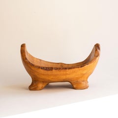 Brutalist Fruit Bowl in Olive Wood, France 1960s
