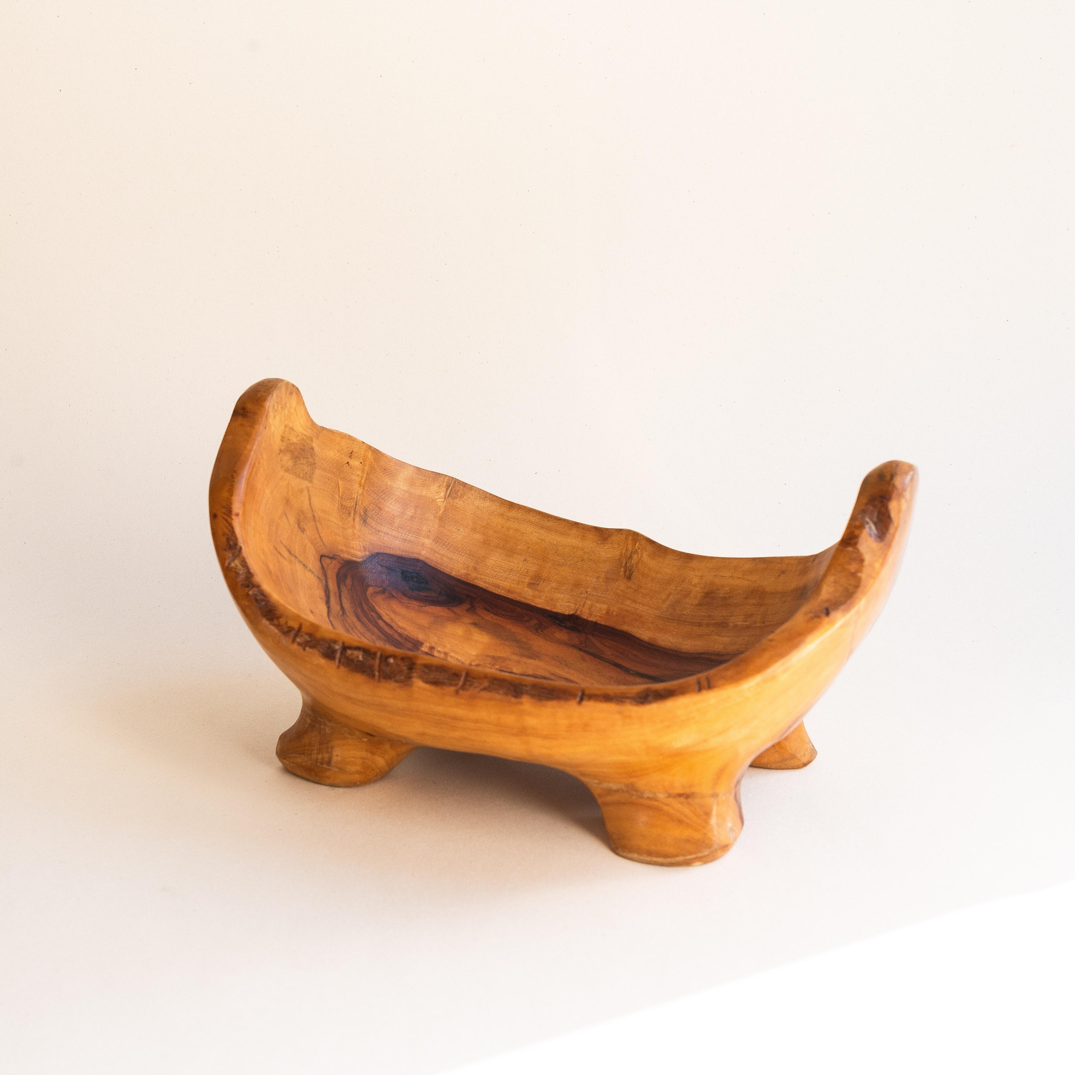 Mid-Century moderno Fruttiera brutalista in Wood Wood, Francia 1960 in vendita