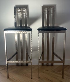 Brutalistische / futuristische Chrom-Barhocker im Revival-Stil, Anfang der 1990er Jahre