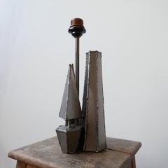 Brutalist Geometric Metal Belgium Table Lamp