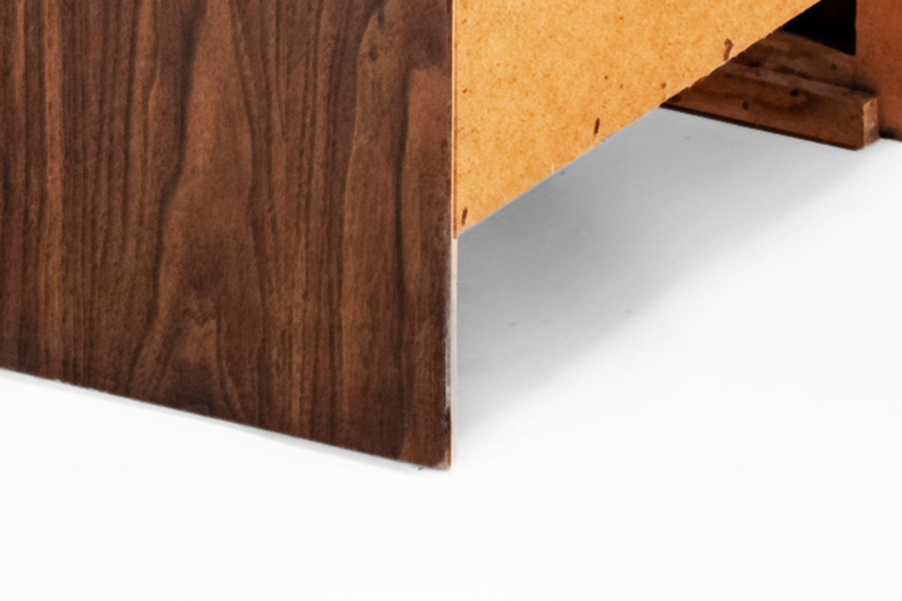 Brutalist Geometric Mid-Century Modern End Table / Nightstand in Walnut, USA 5