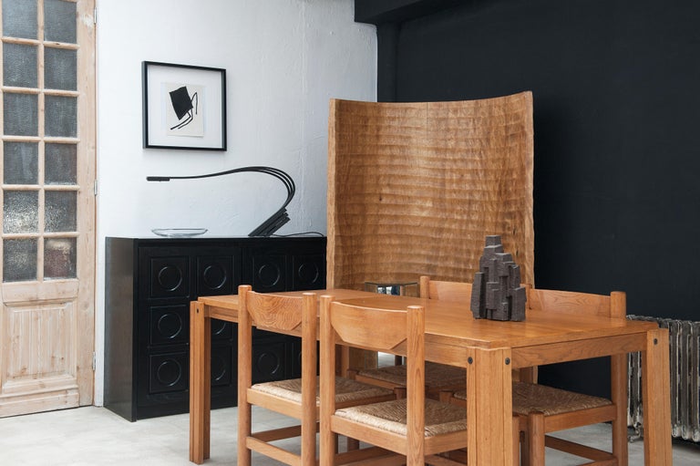 Brutalist Geometric Sculpted Solid Wood Small Bar ...